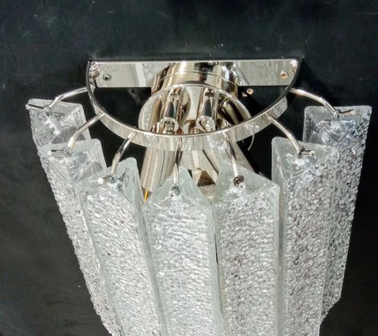 Coppia di applique in vetro di Murano trasparente di VeArt, anni '70 10