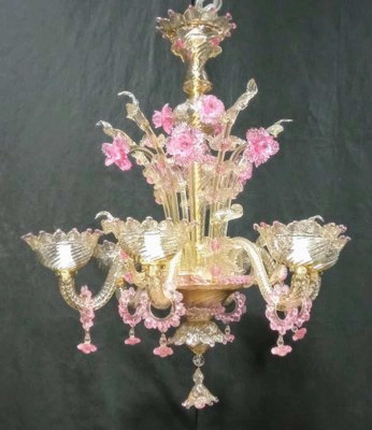 Lampadario in vetro di Murano colorato di Galliano Ferro, anni '80 2