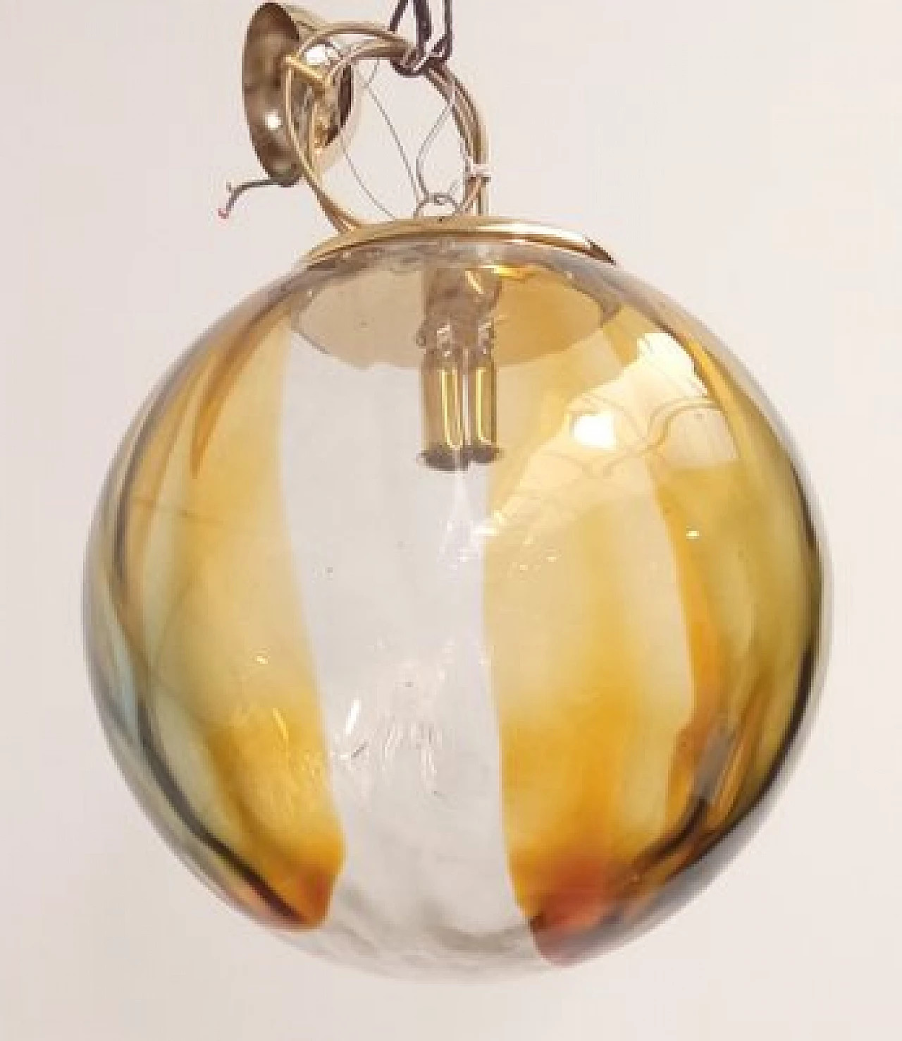 Spherical Murano glass hanging lamp by VeArt, 1970s 1