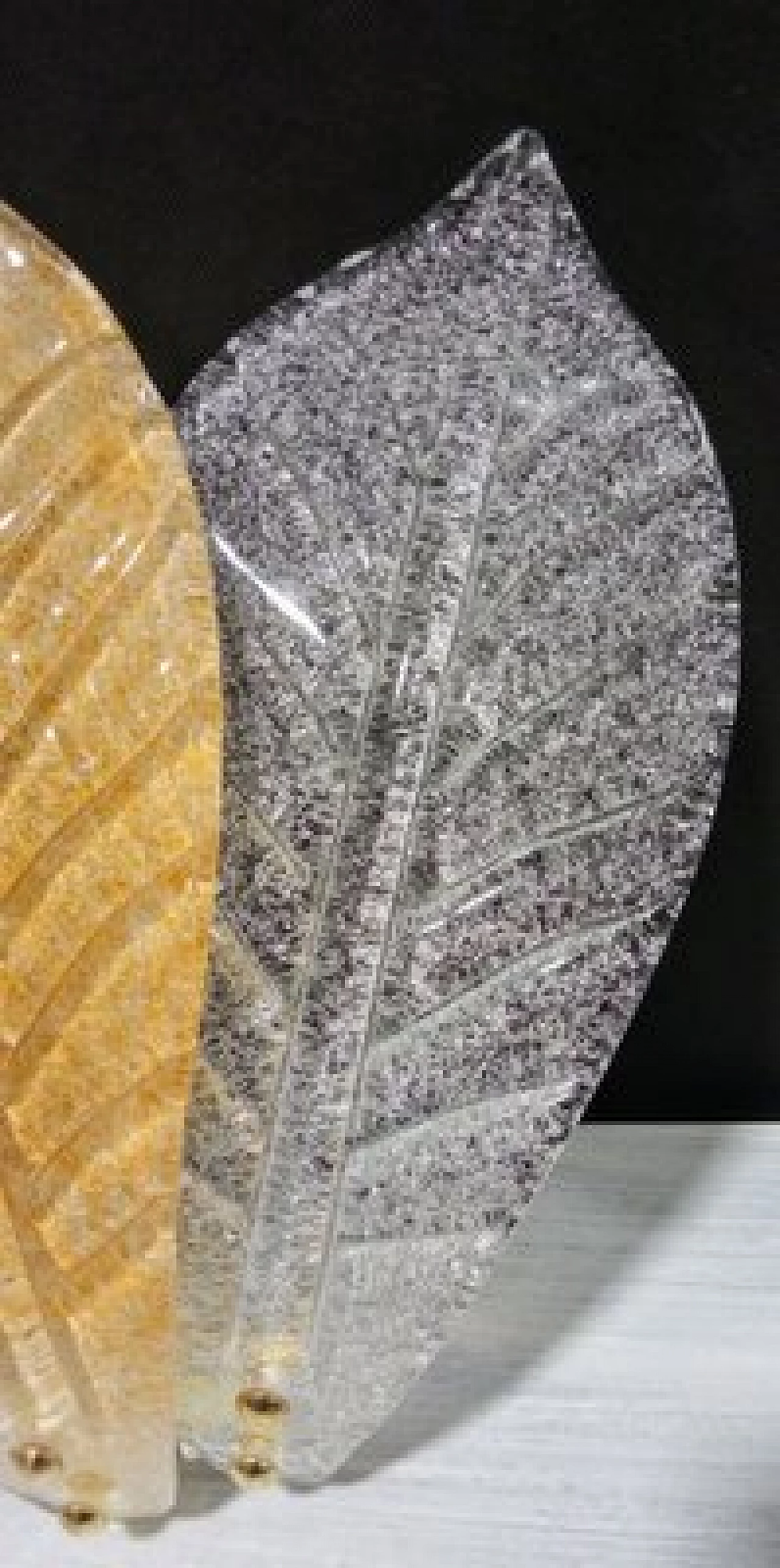 Coppia di applique con foglie in vetro di Murano, anni '80 3