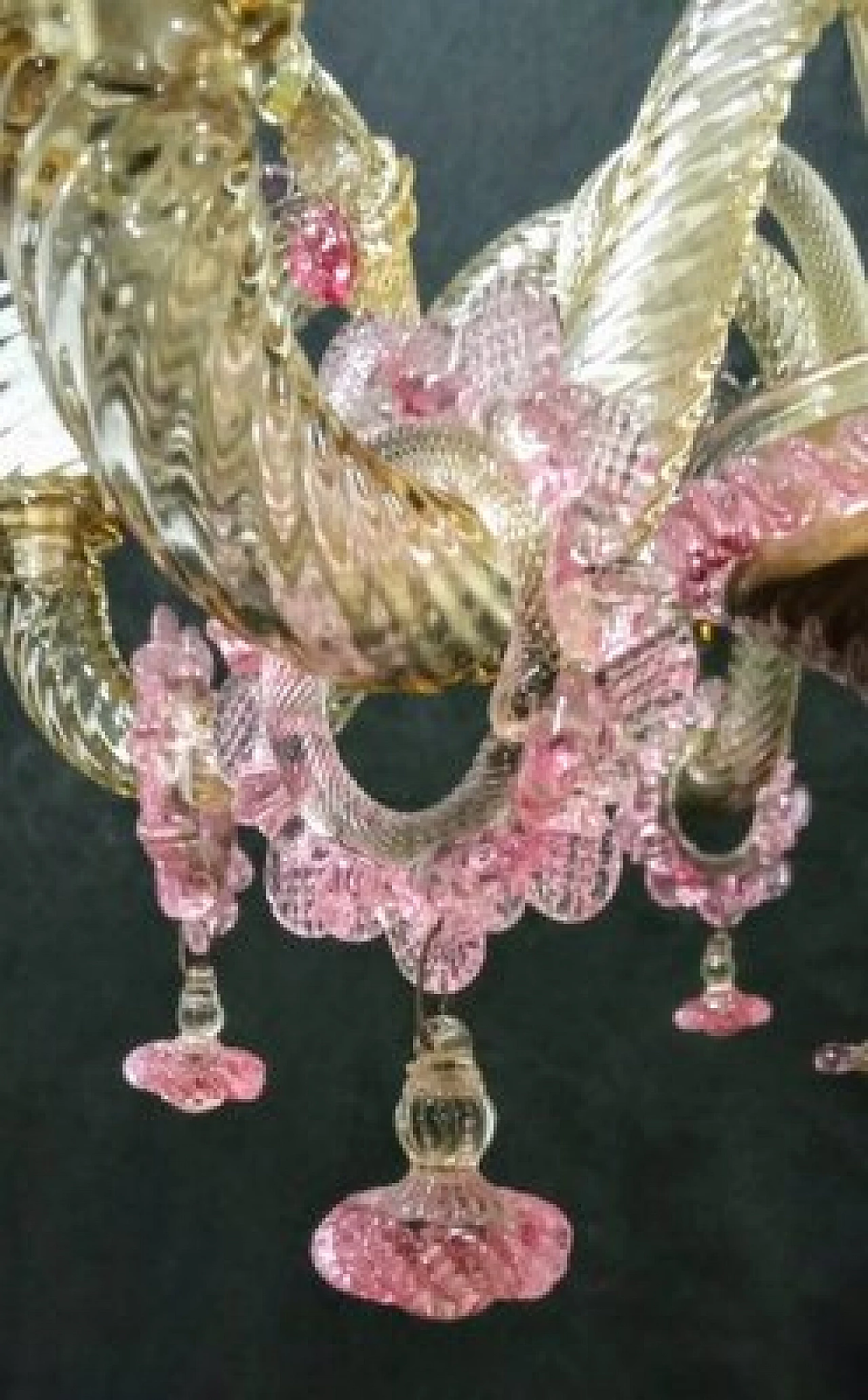 Lampadario in vetro di Murano colorato di Galliano Ferro, anni '80 4
