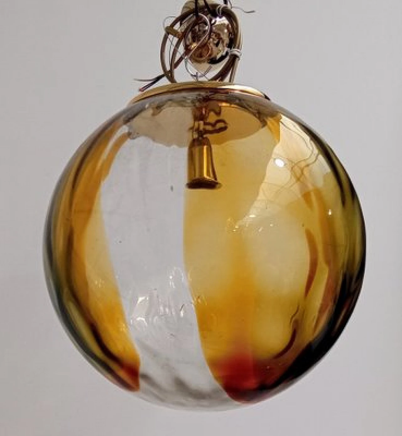 Lampada a sospensione sferica in vetro di Murano di VeArt, anni '70 4