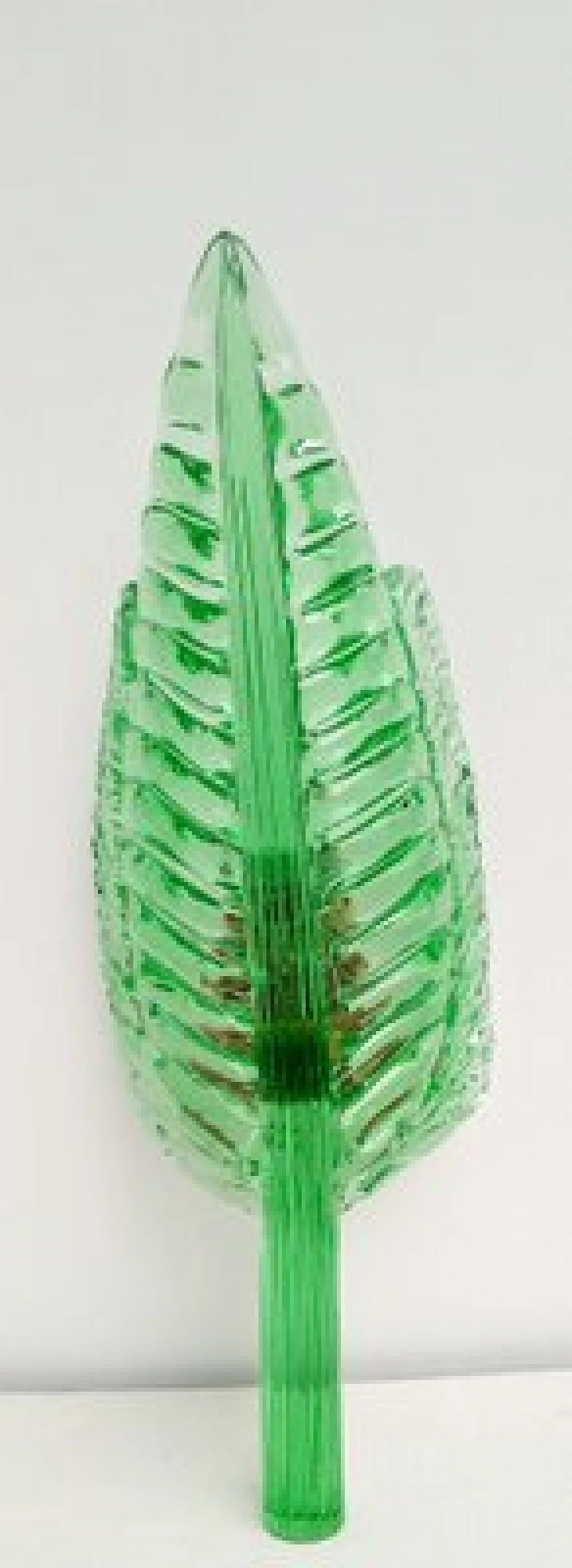 3 Applique foglia in vetro verde di Barovier & Toso, anni '50 5