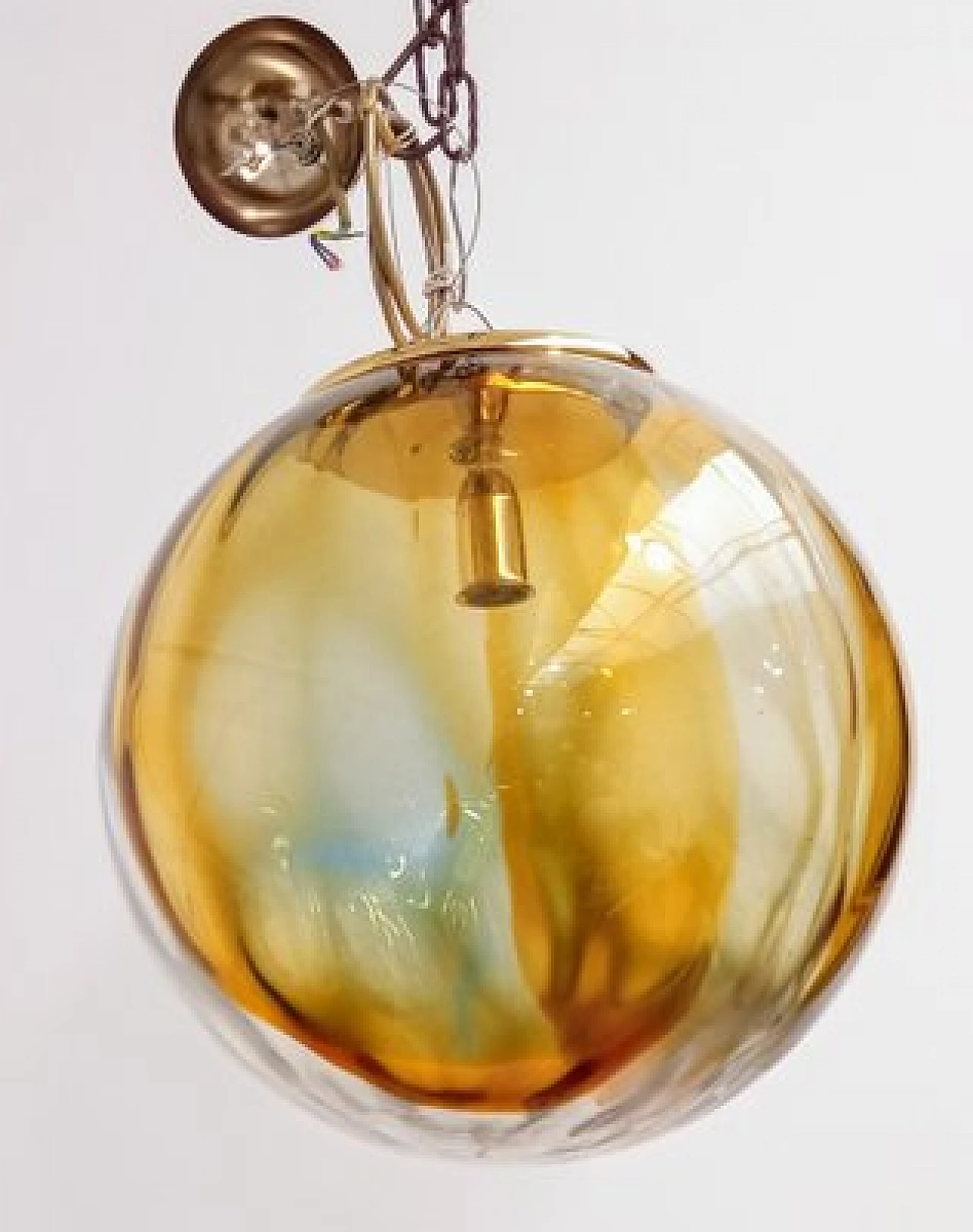 Spherical Murano glass hanging lamp by VeArt, 1970s 6