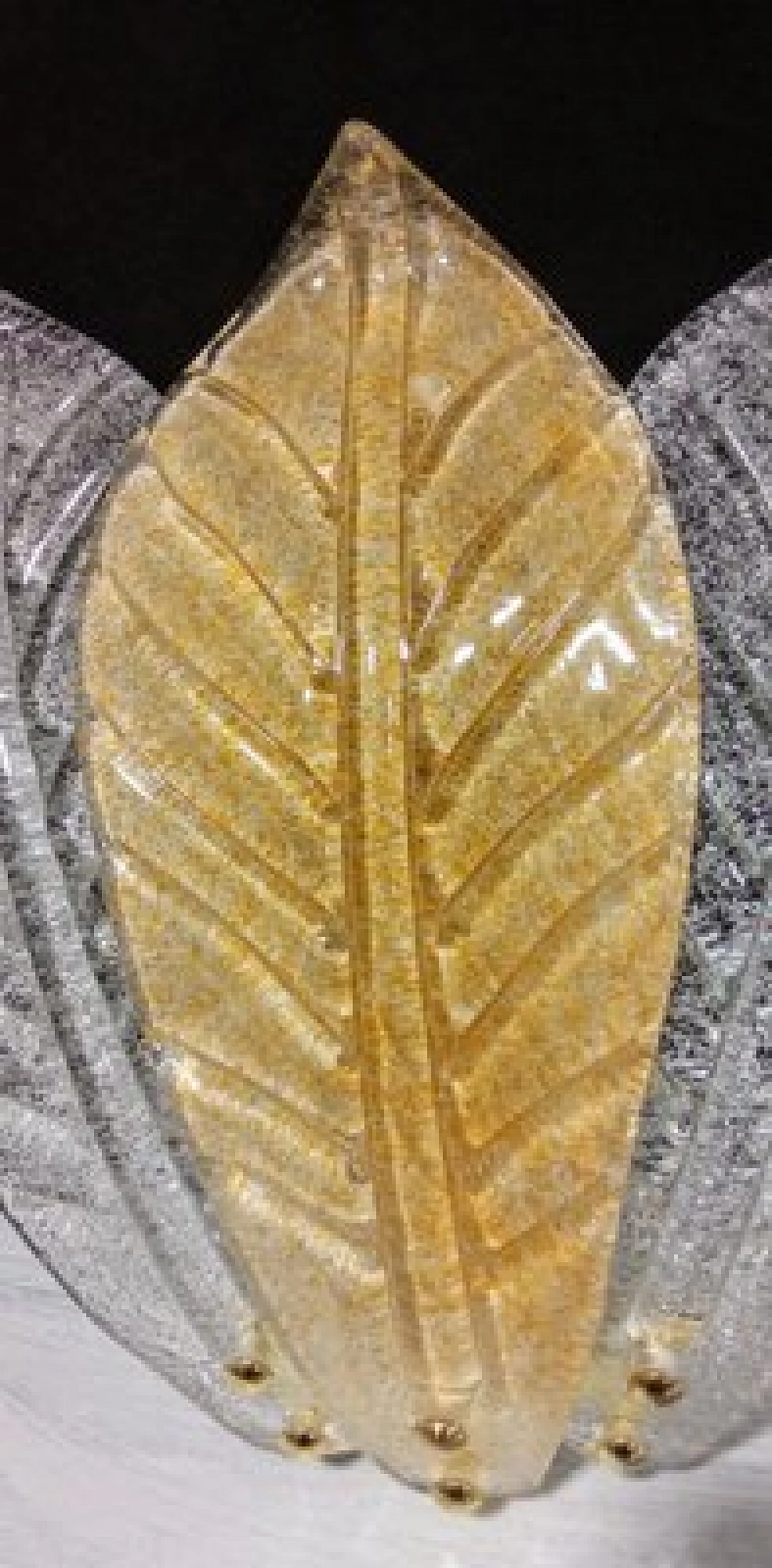 Coppia di applique con foglie in vetro di Murano, anni '80 7