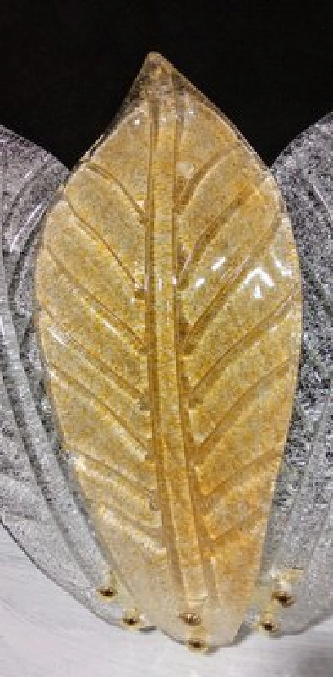 Pair of wall lights with Murano glass leaves, 1980s 7