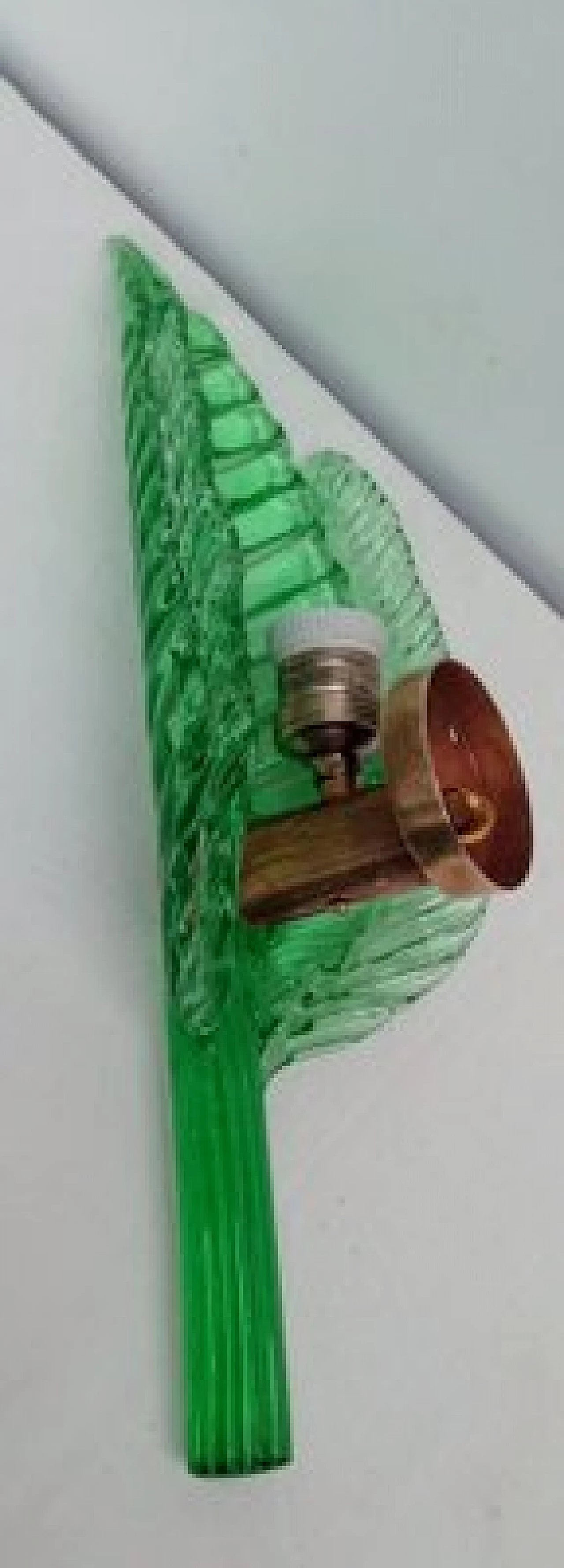 3 Applique foglia in vetro verde di Barovier & Toso, anni '50 8