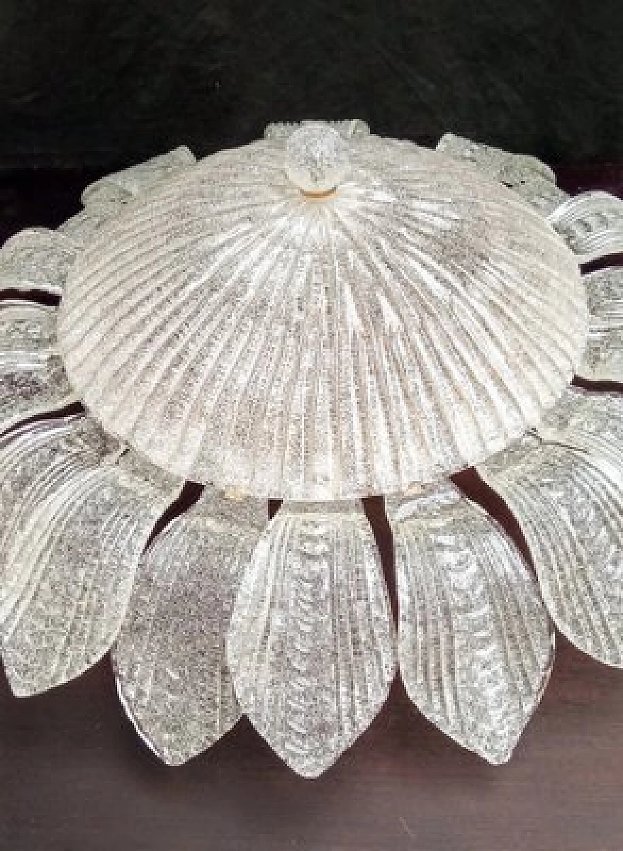 Transparent Murano glass flower ceiling lamp, 1980s 7