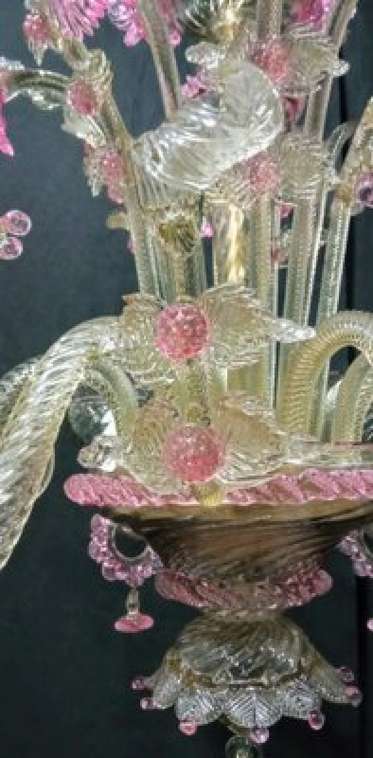 Lampadario in vetro di Murano colorato di Galliano Ferro, anni '80 8