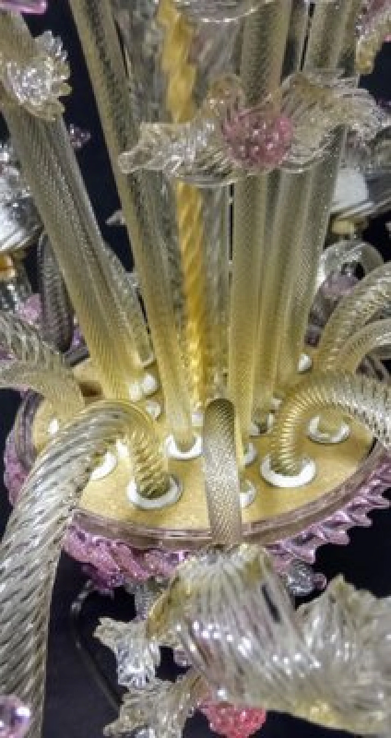 Lampadario in vetro di Murano colorato di Galliano Ferro, anni '80 9