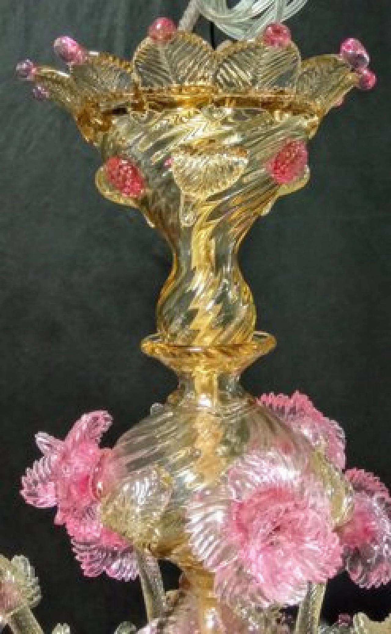 Lampadario in vetro di Murano colorato di Galliano Ferro, anni '80 11