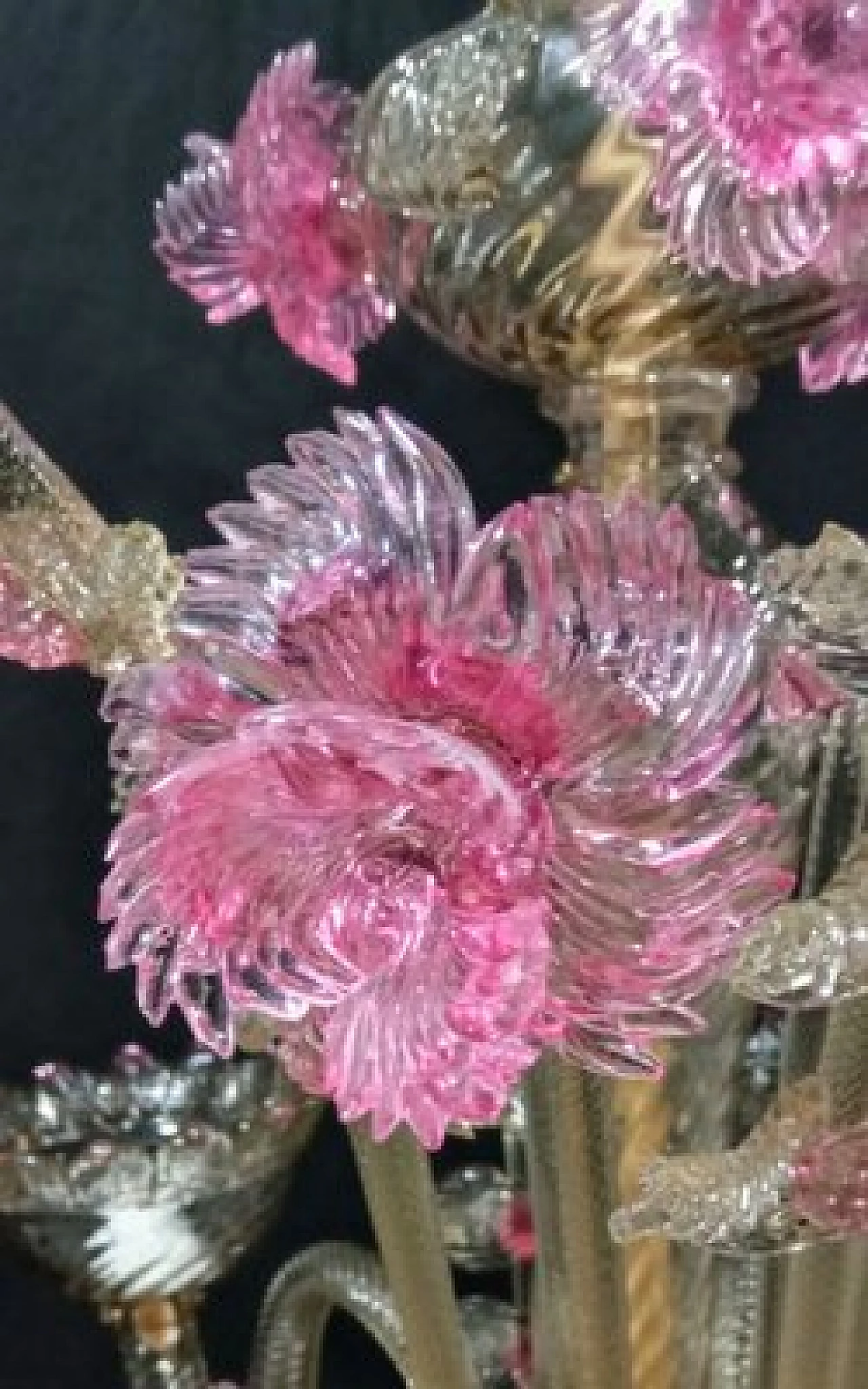 Lampadario in vetro di Murano colorato di Galliano Ferro, anni '80 12