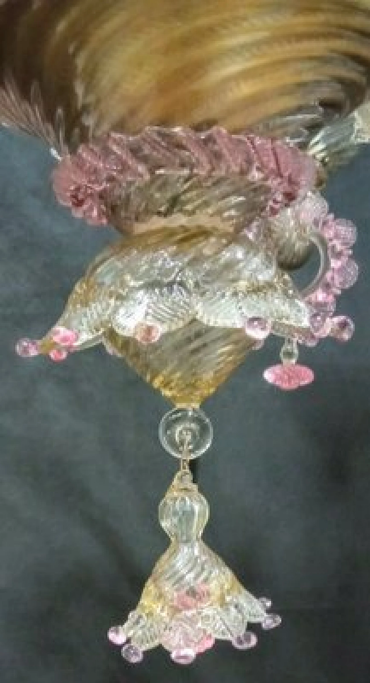 Lampadario in vetro di Murano colorato di Galliano Ferro, anni '80 13