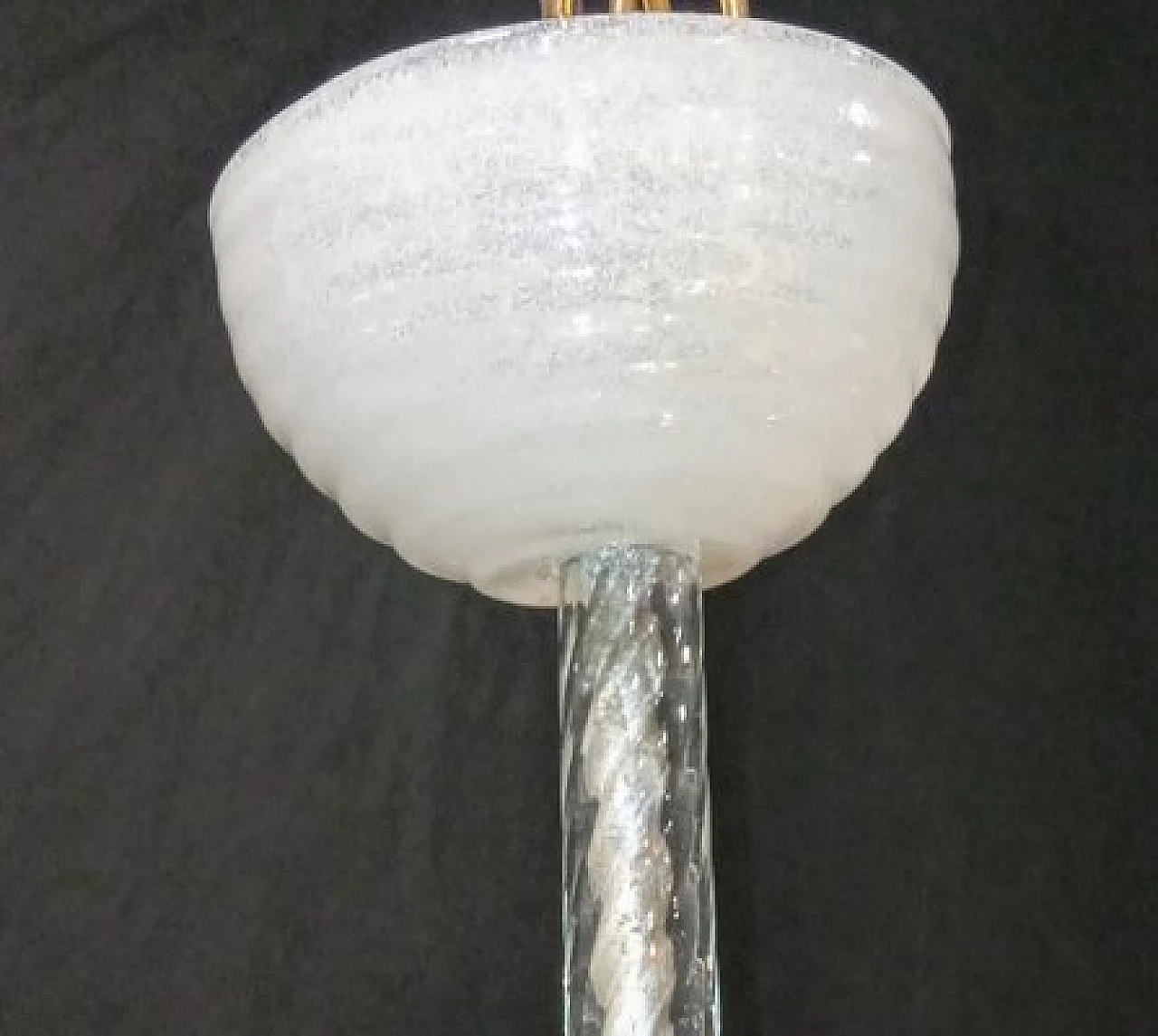 Lampadario in vetro pulegoso di Barovier & Toso, anni '40 17