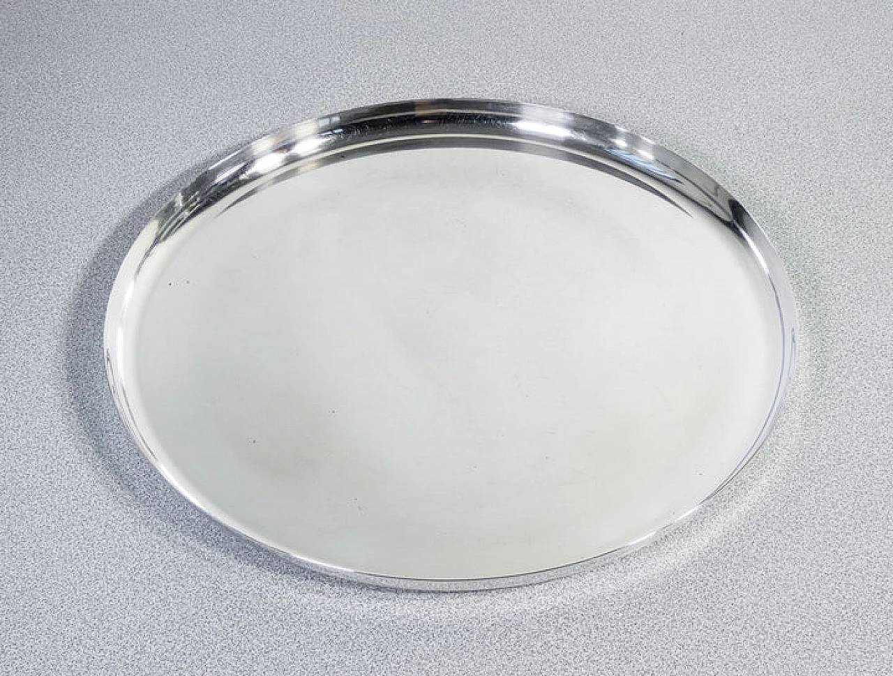 Round silver-plated metal tray by Christofle, 1980s 3