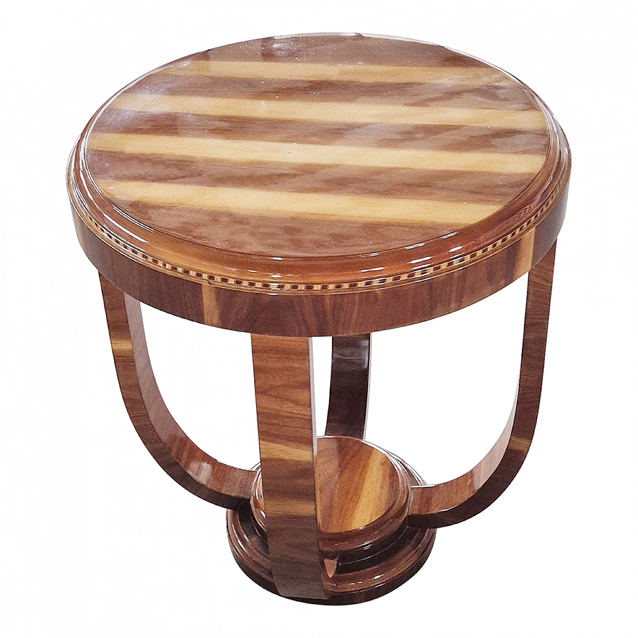 Round coffee table veneered in rosewood, 1980s 3