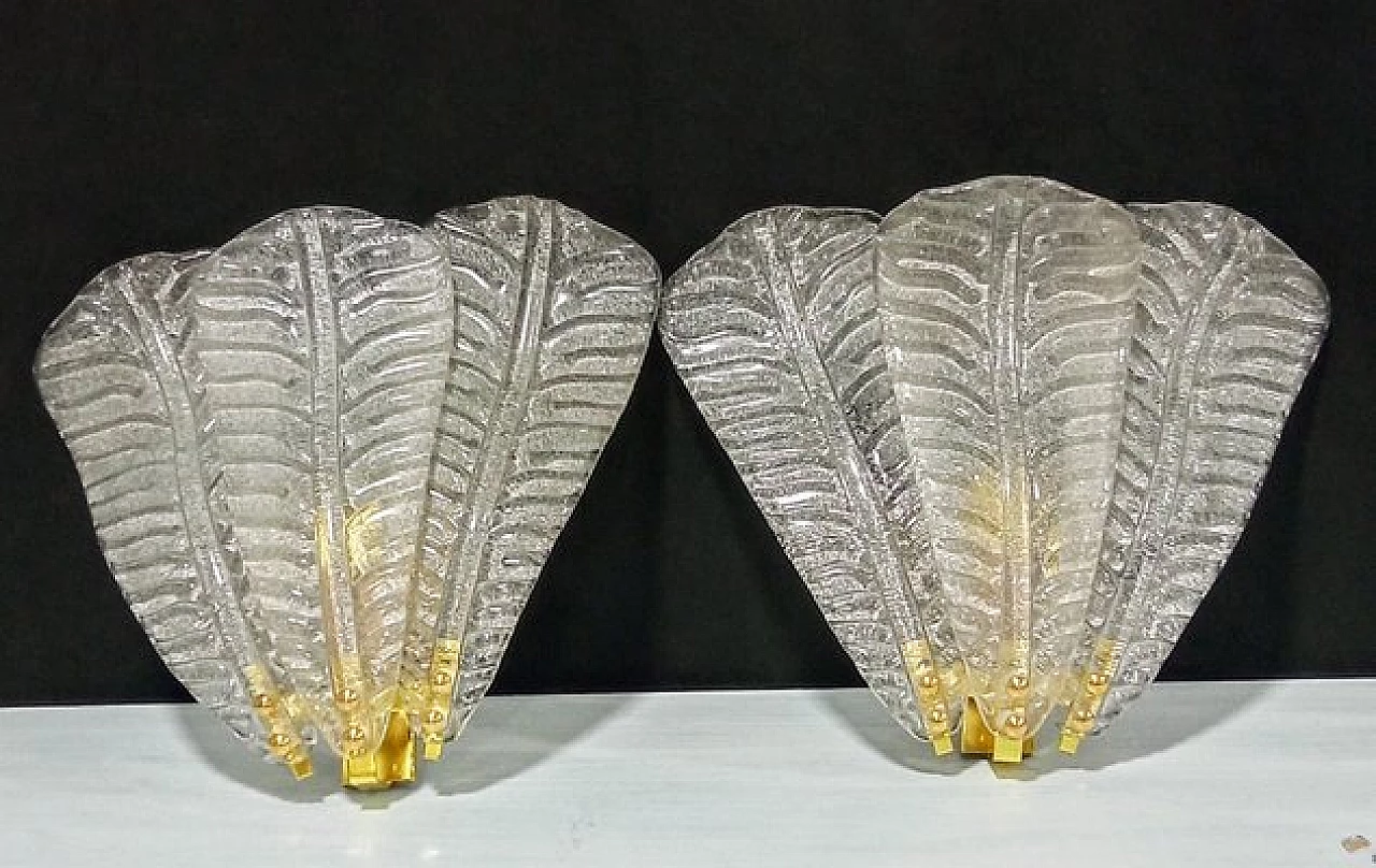 3 Glass and metal wall lamps, 1990s 2