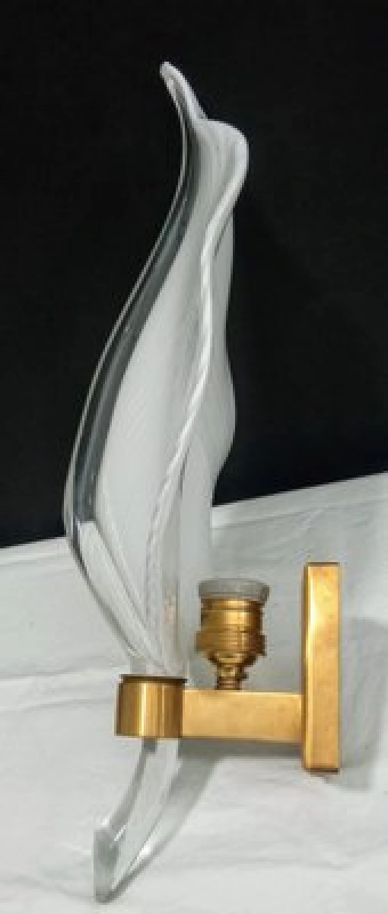 Murano glass and brass leaf wall light by Franco Luce, 1970s 2