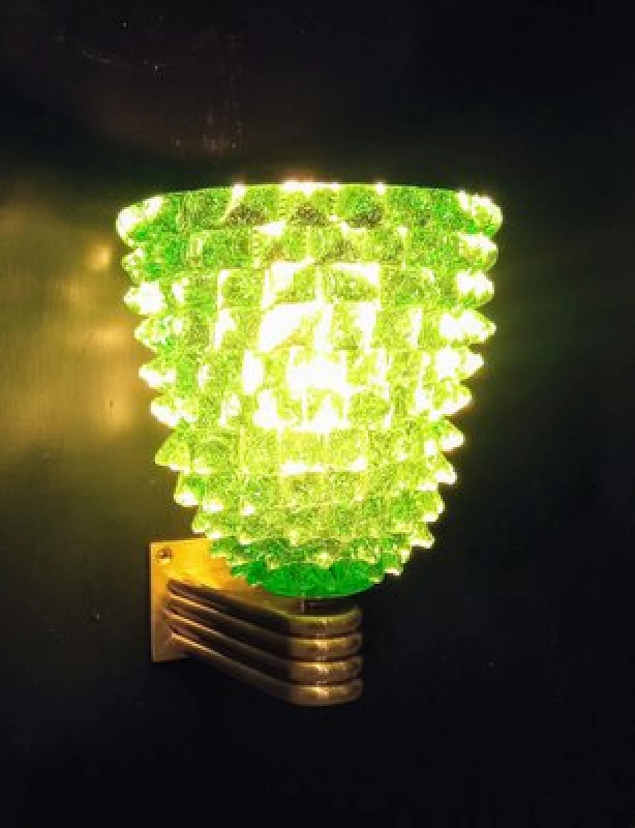 Pair of green glass wall lights by Barovier & Toso, 1980s 3