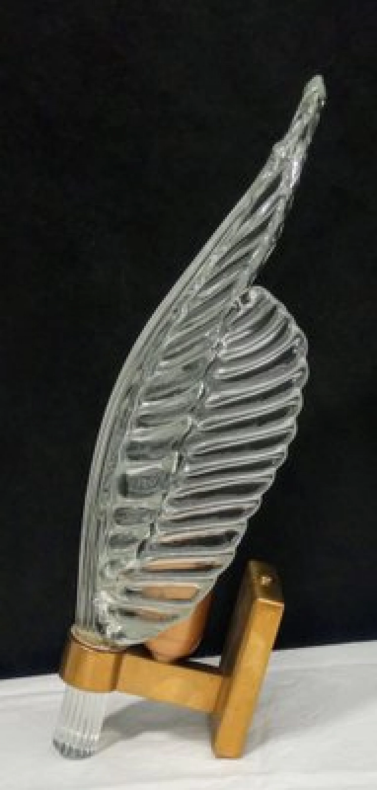 Applique foglia in vetro trasparente e ottone di Barovier & Toso 2