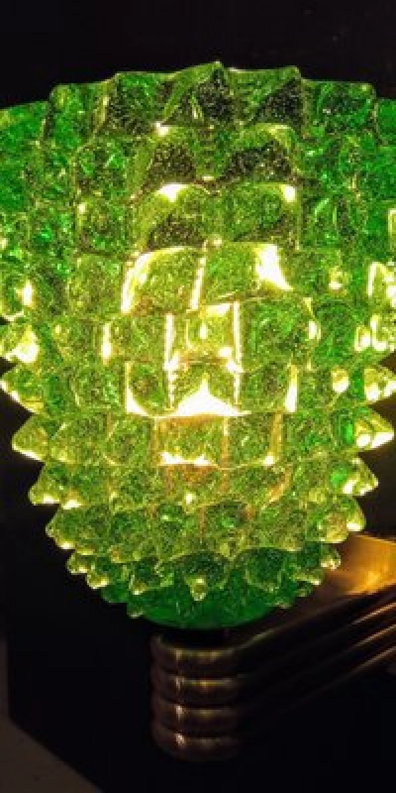 Pair of green glass wall lights by Barovier & Toso, 1980s 4