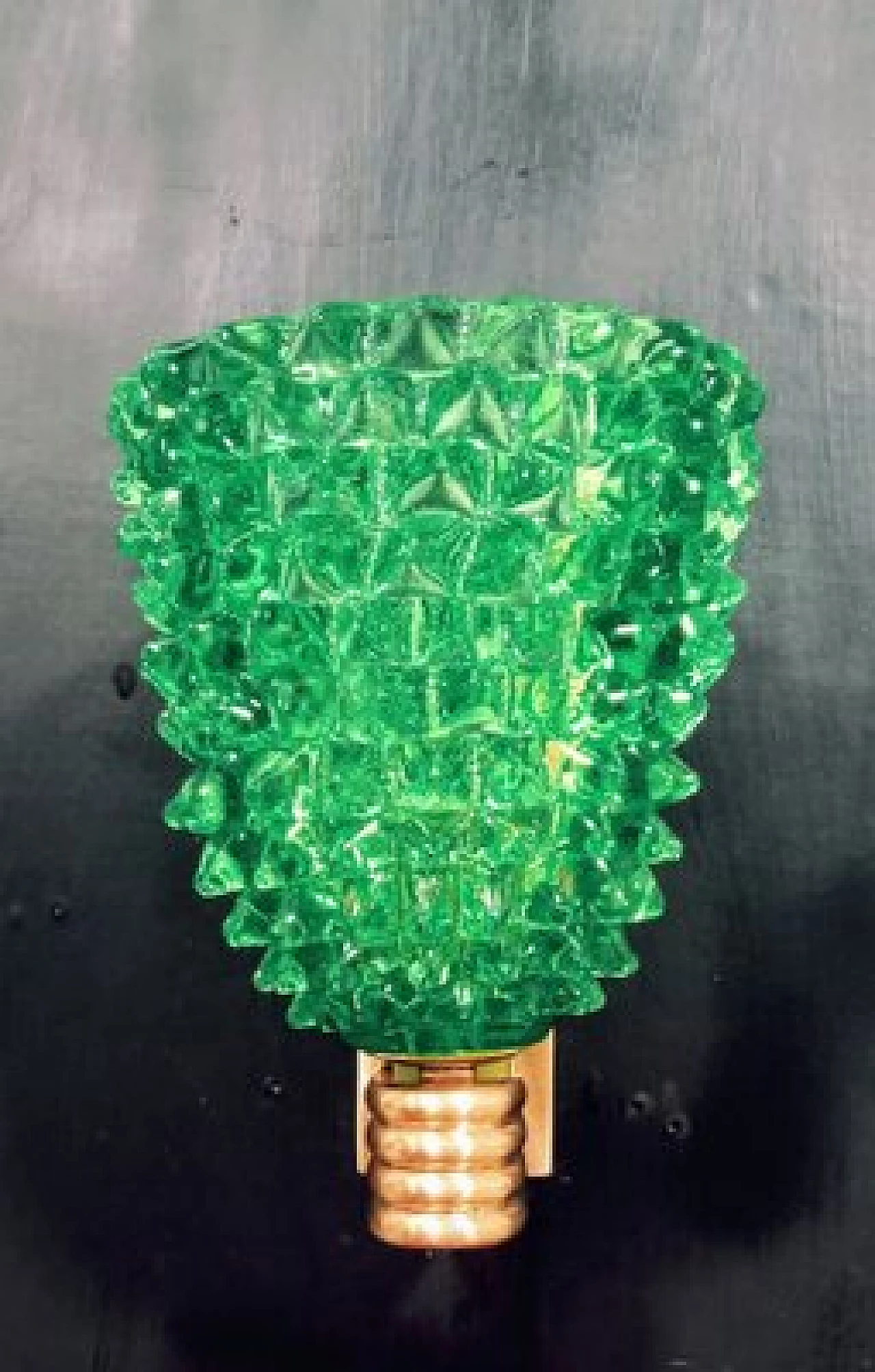 Coppia di applique in vetro verde di Barovier & Toso, anni '80 5