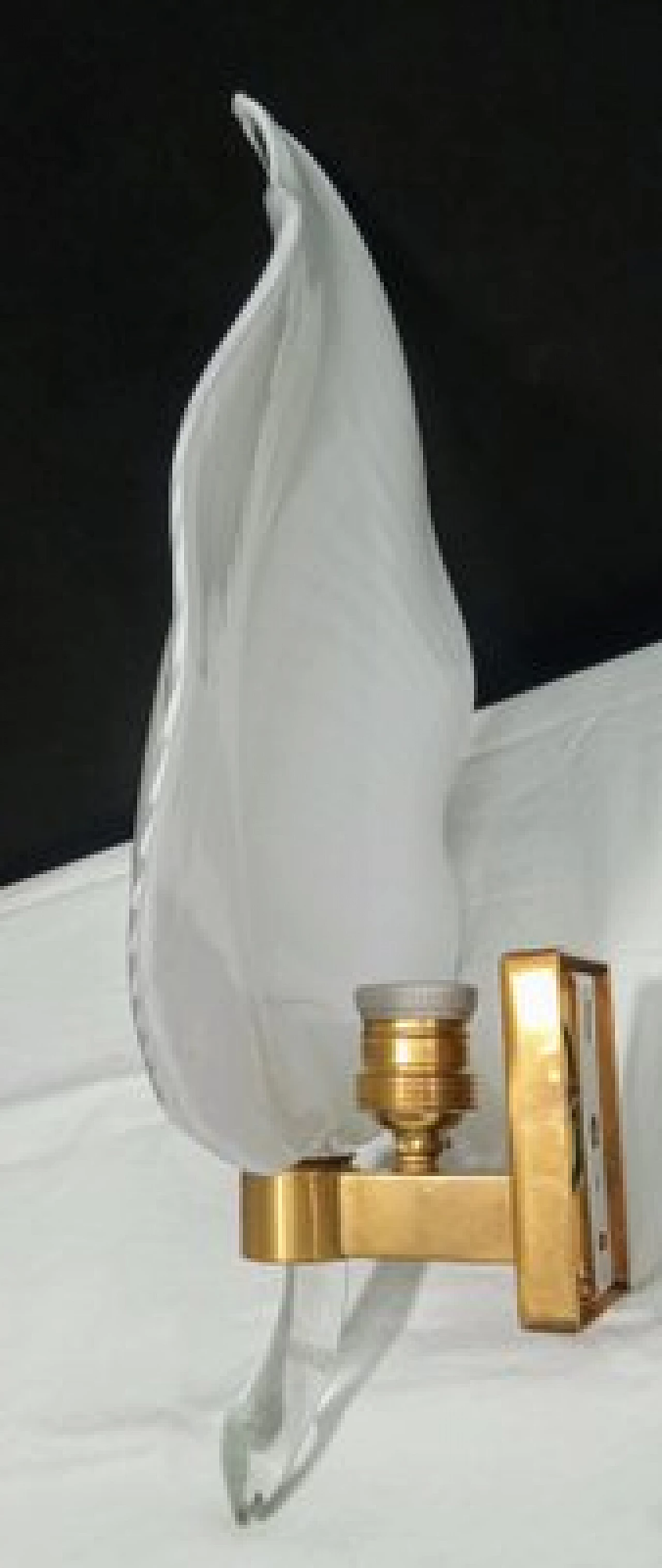 Murano glass and brass leaf wall light by Franco Luce, 1970s 4