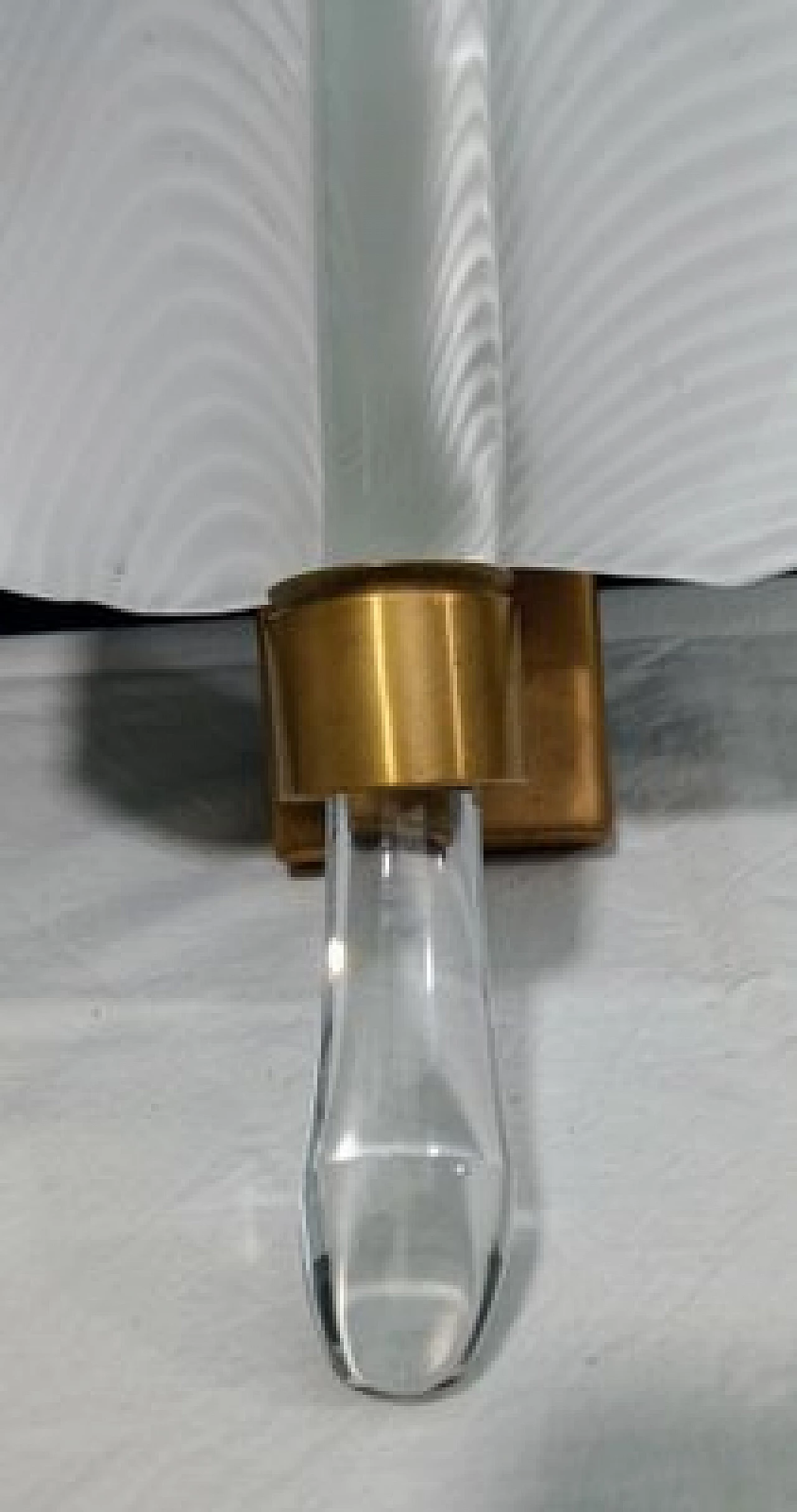 Murano glass and brass leaf wall light by Franco Luce, 1970s 5