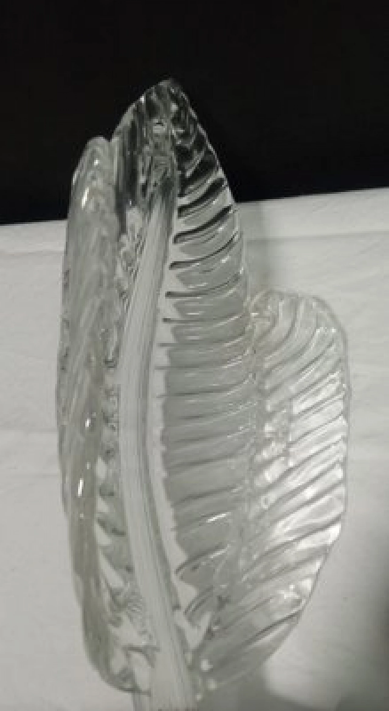 Applique foglia in vetro trasparente e ottone di Barovier & Toso 6