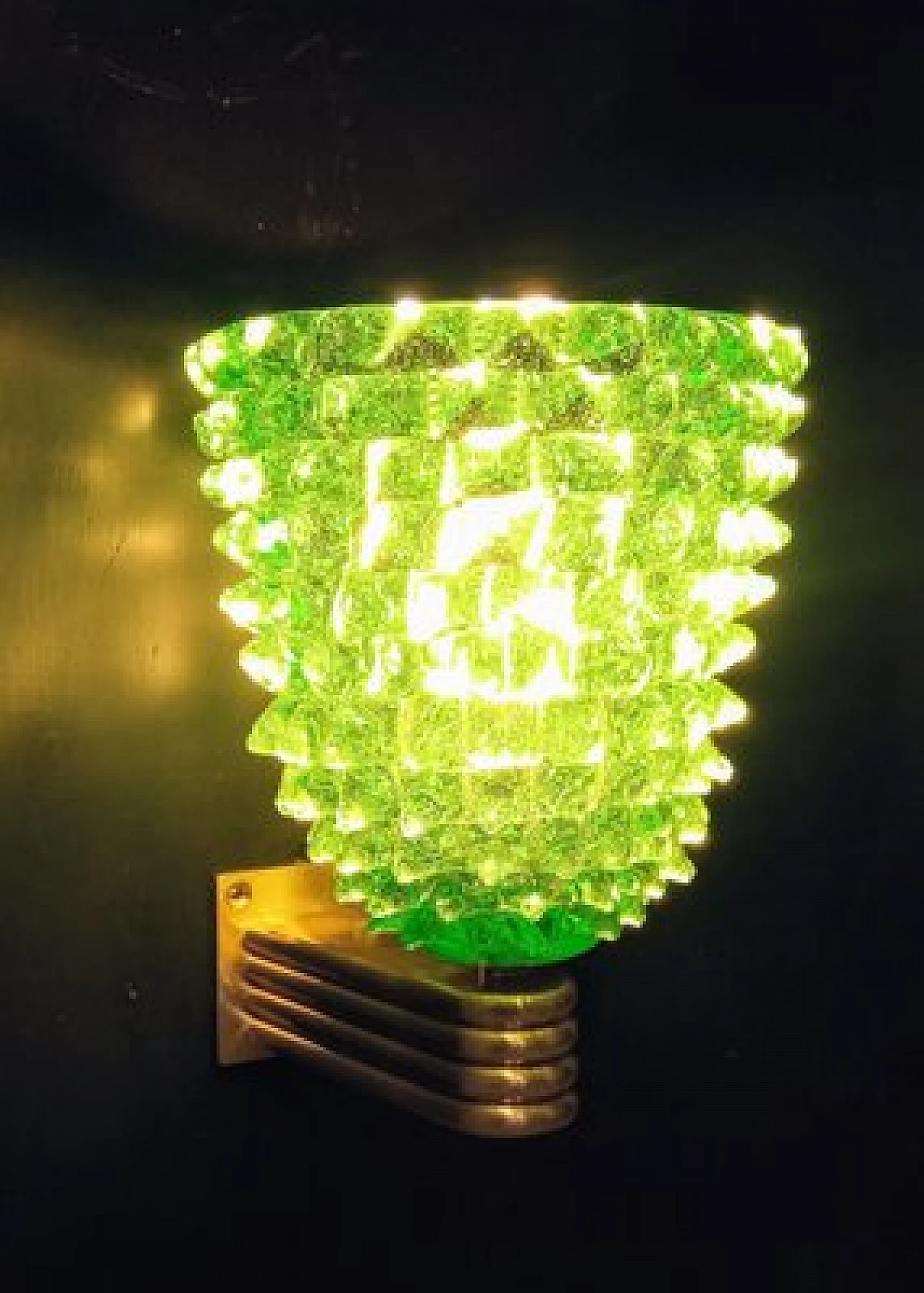 Pair of green glass wall lights by Barovier & Toso, 1980s 8