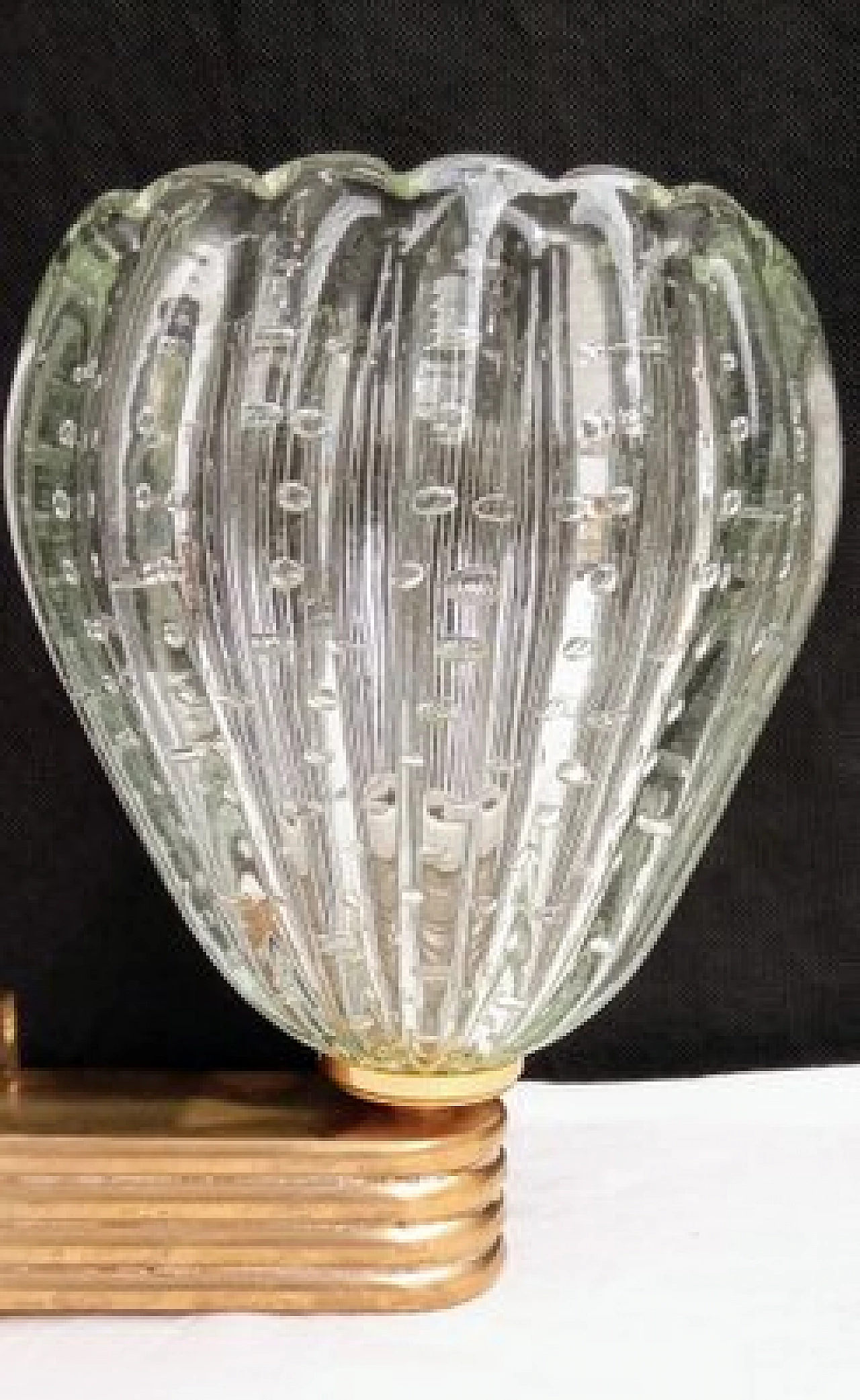 Pair of glass and brass wall lights by Barovier & Toso, 1970s 13