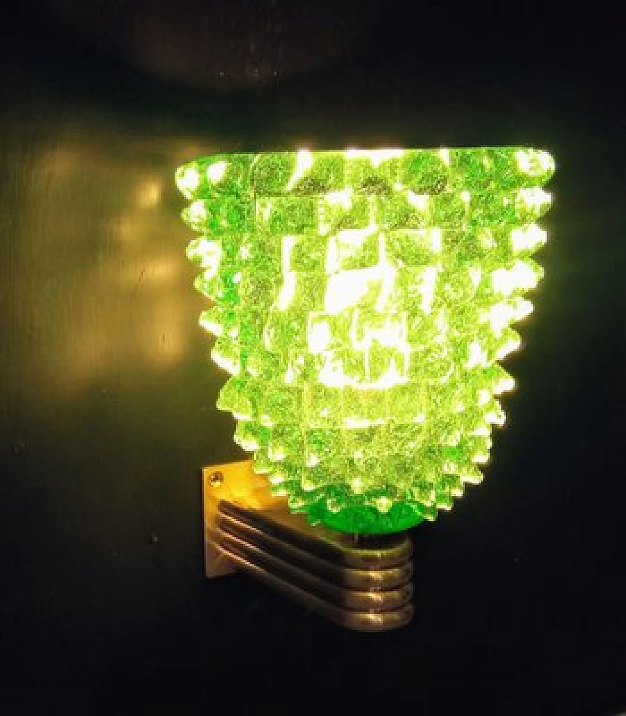 Pair of green glass wall lights by Barovier & Toso, 1980s 10