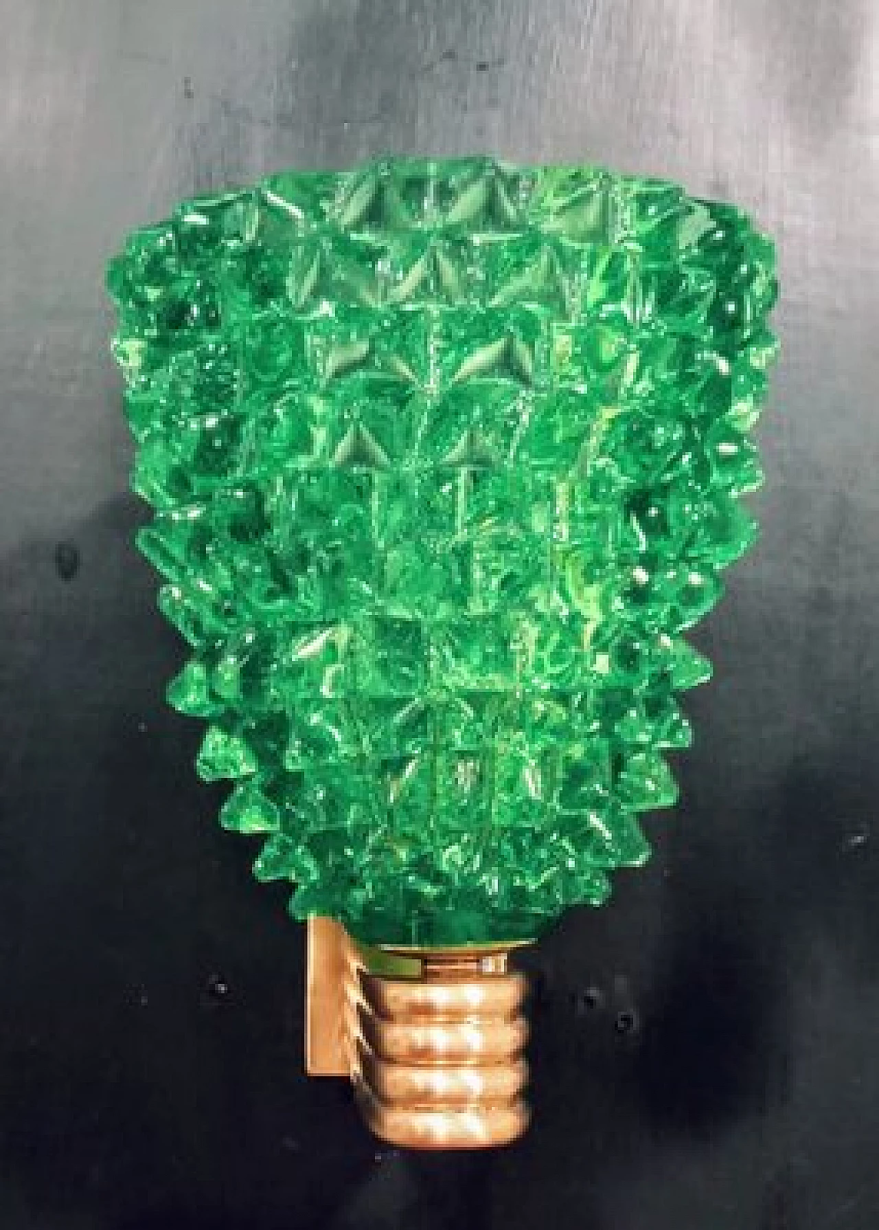 Coppia di applique in vetro verde di Barovier & Toso, anni '80 12