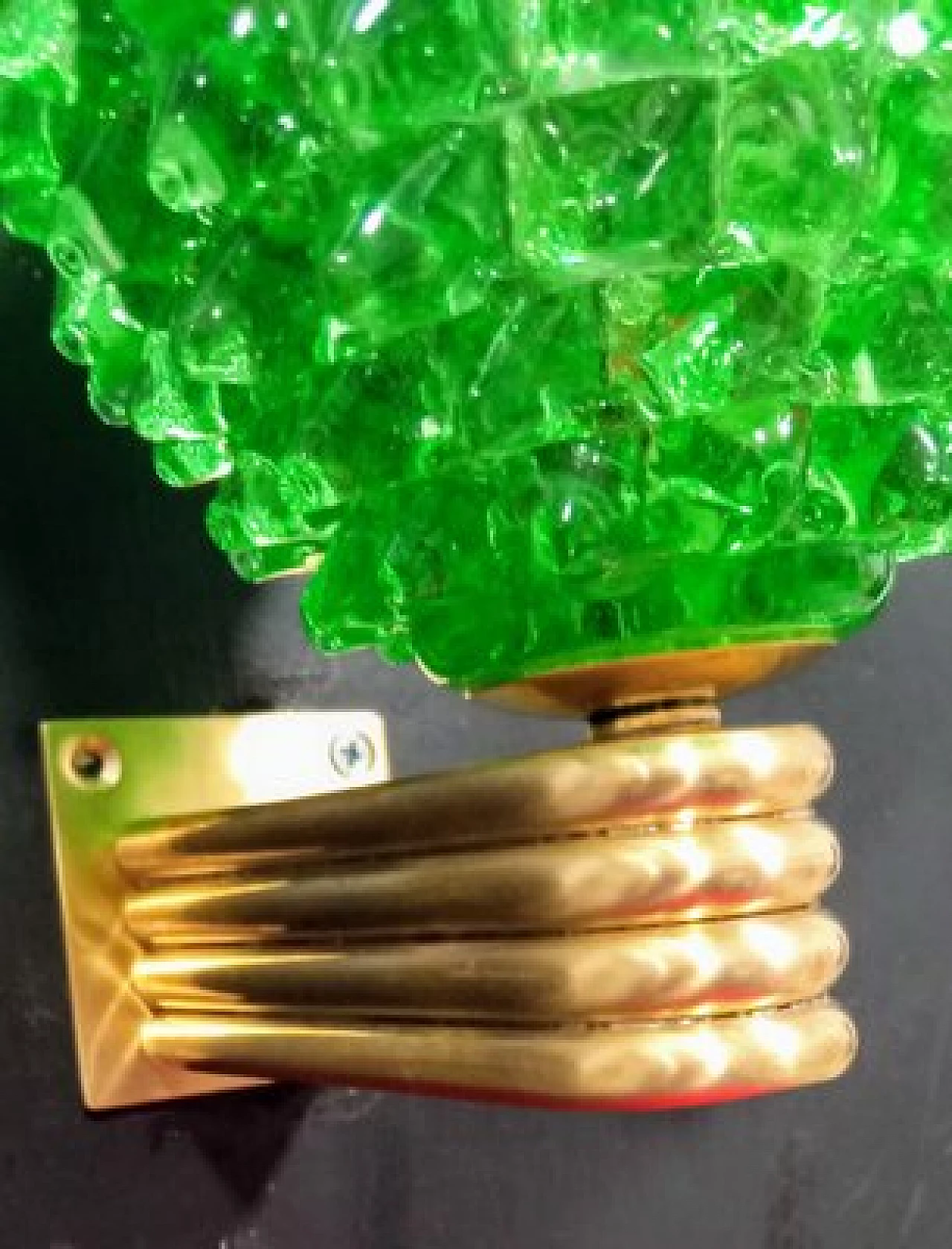 Pair of green glass wall lights by Barovier & Toso, 1980s 14