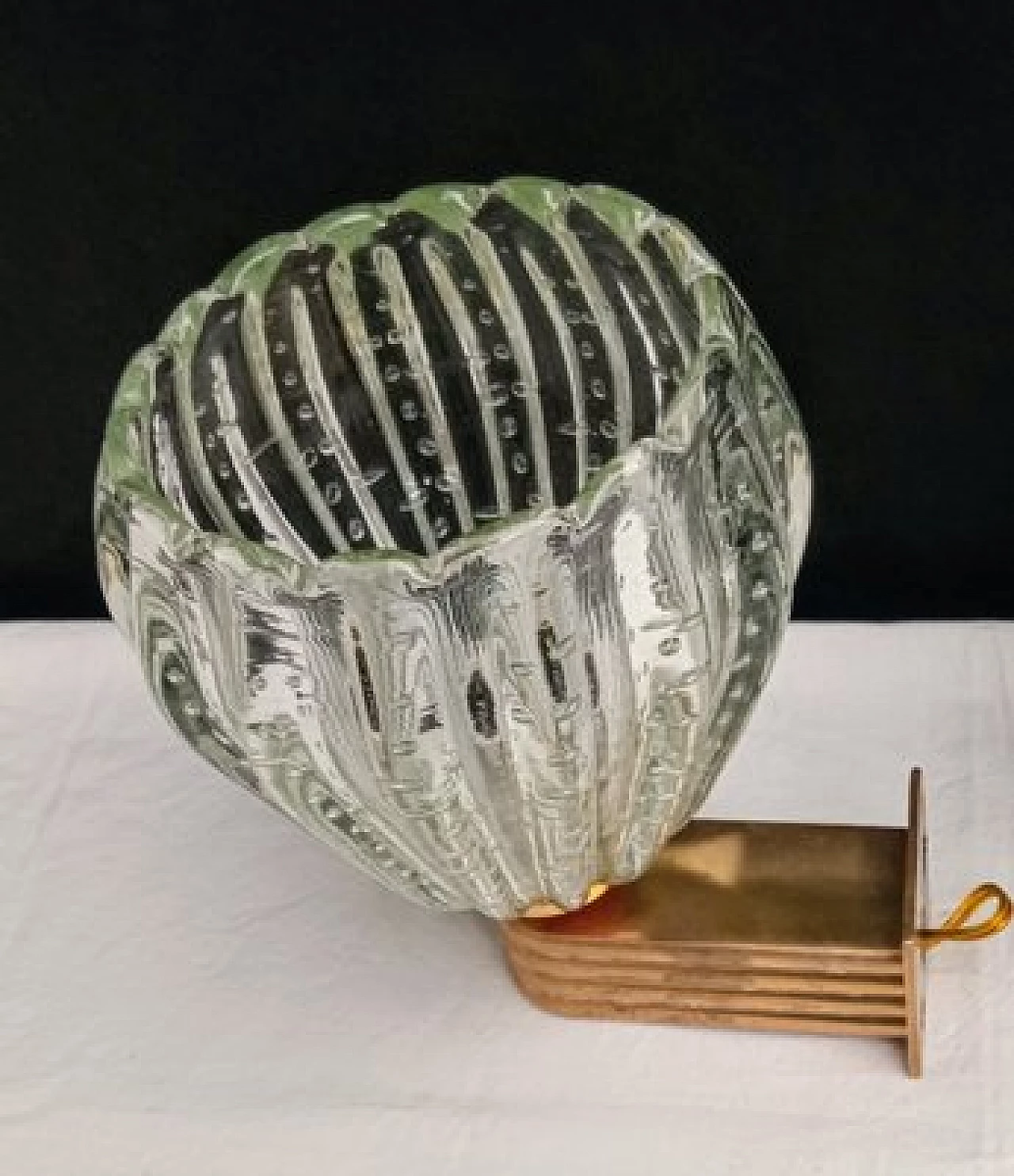 Pair of glass and brass wall lights by Barovier & Toso, 1970s 17