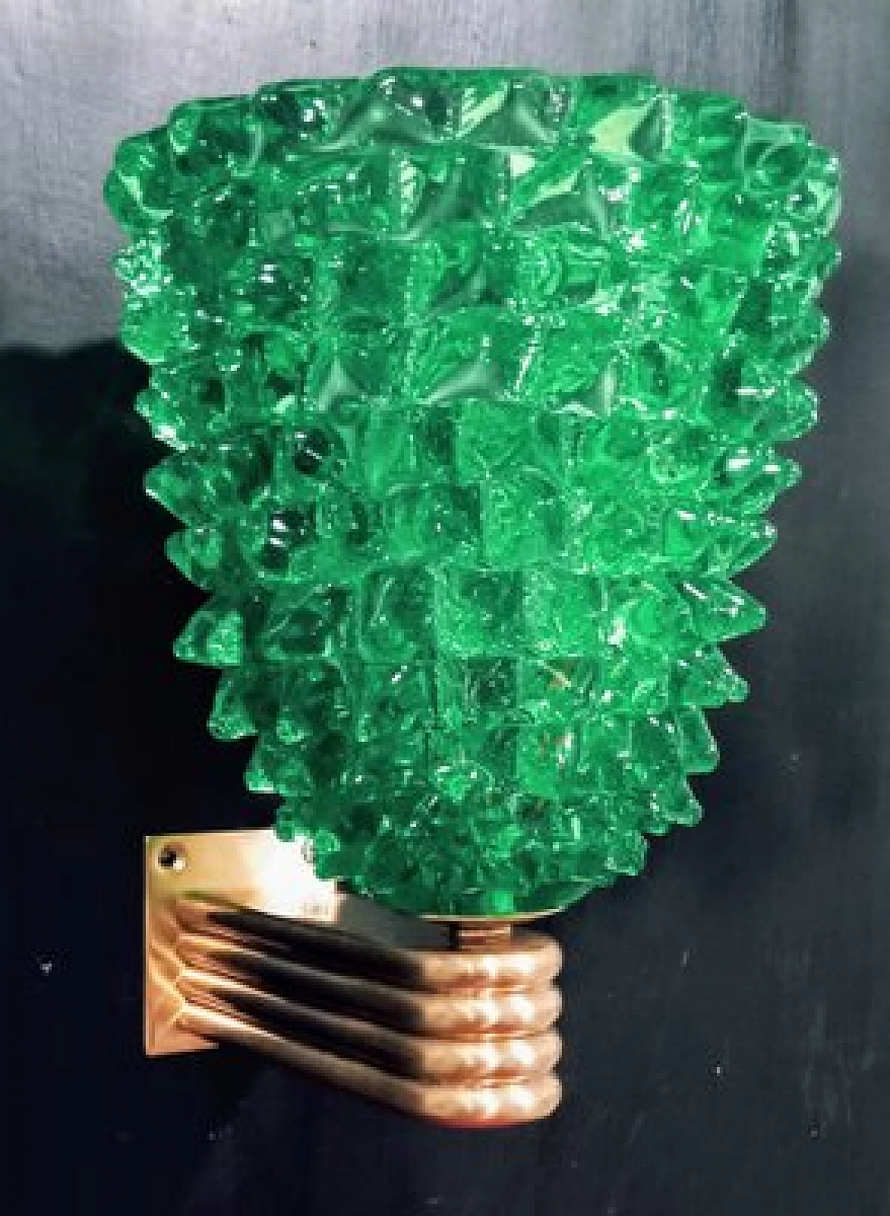 Coppia di applique in vetro verde di Barovier & Toso, anni '80 15