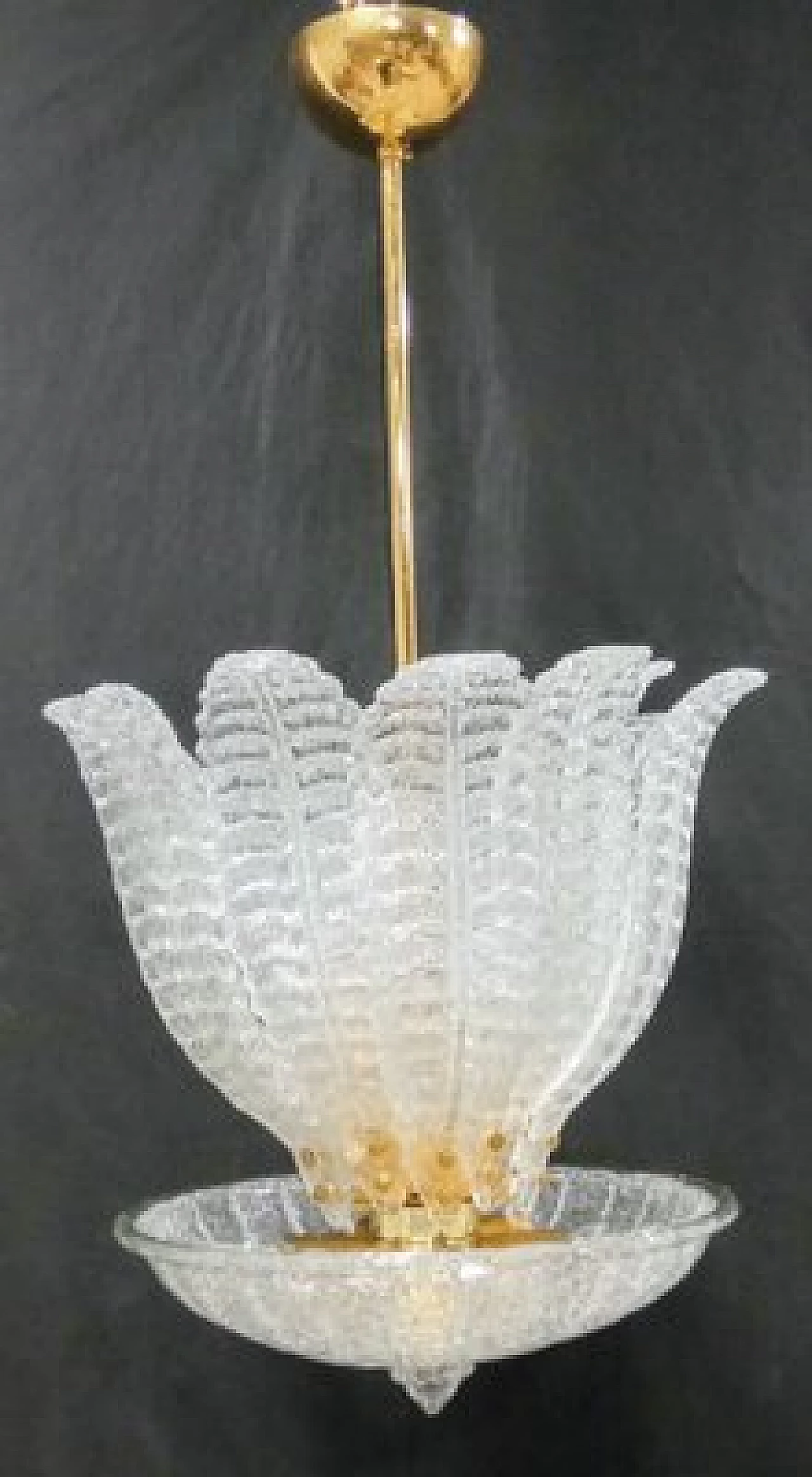 Murano glass and gilded metal chandelier, 1990s 1