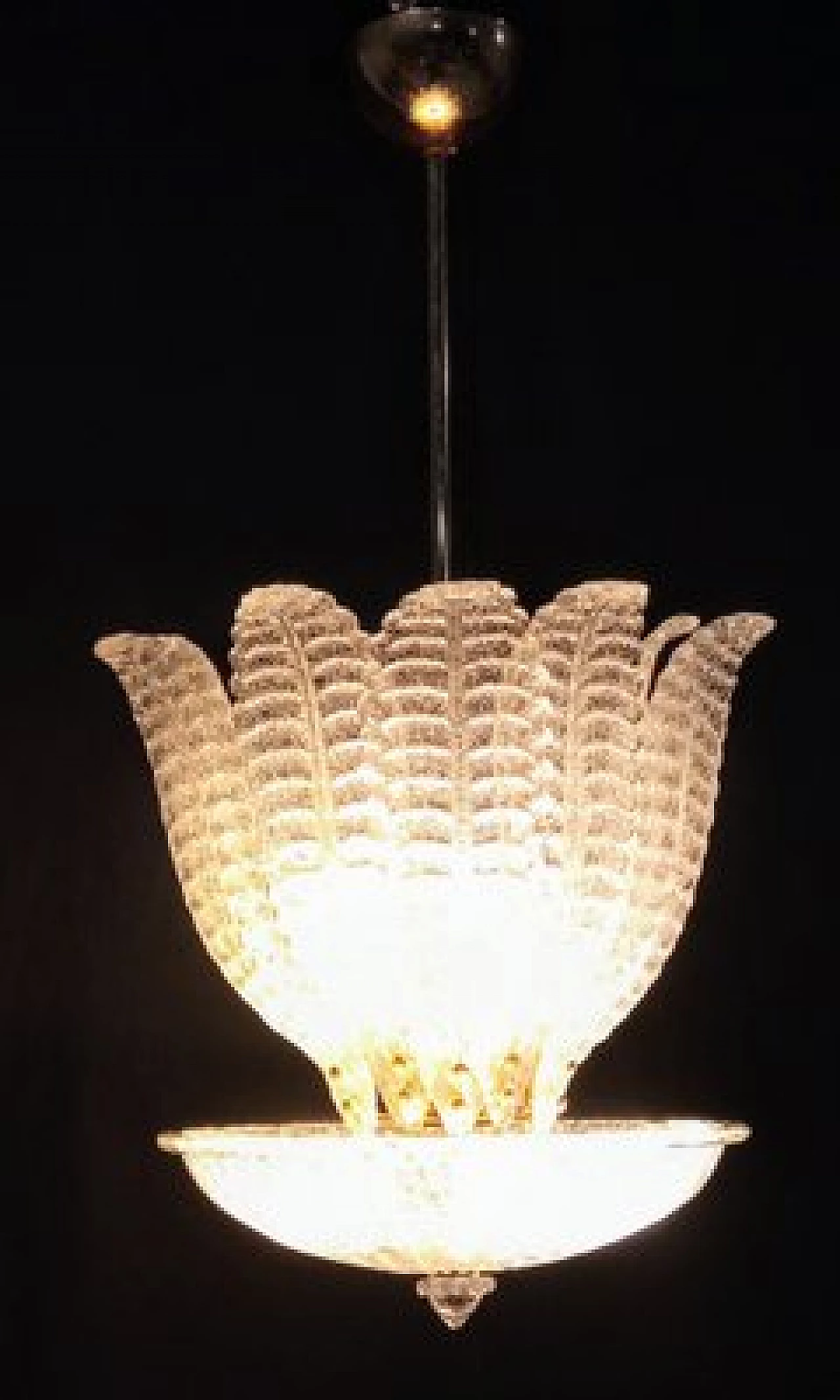 Murano glass and gilded metal chandelier, 1990s 2
