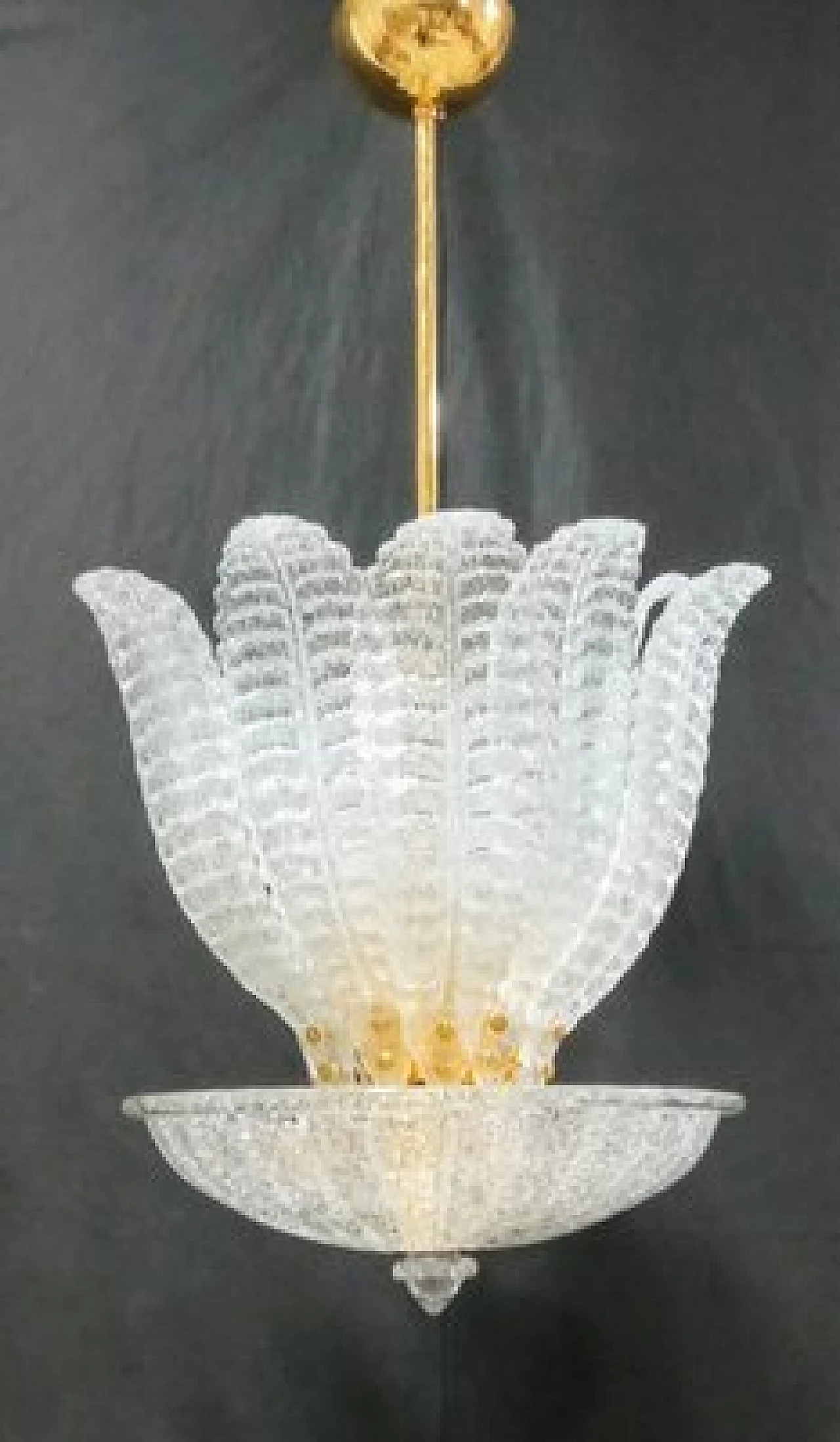 Murano glass and gilded metal chandelier, 1990s 3