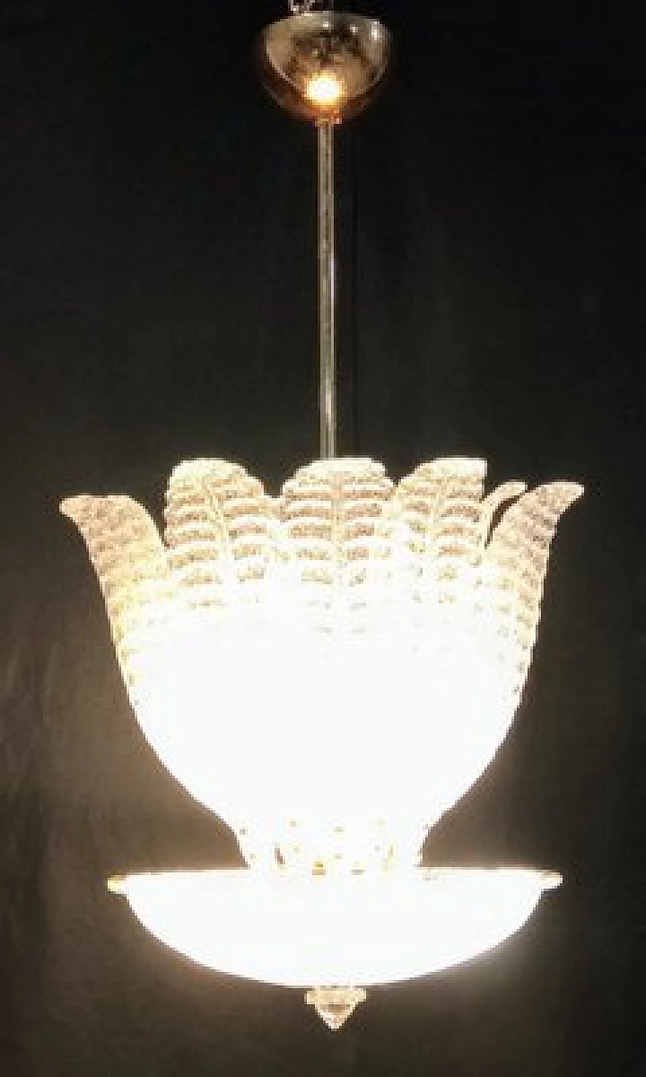 Murano glass and gilded metal chandelier, 1990s 5