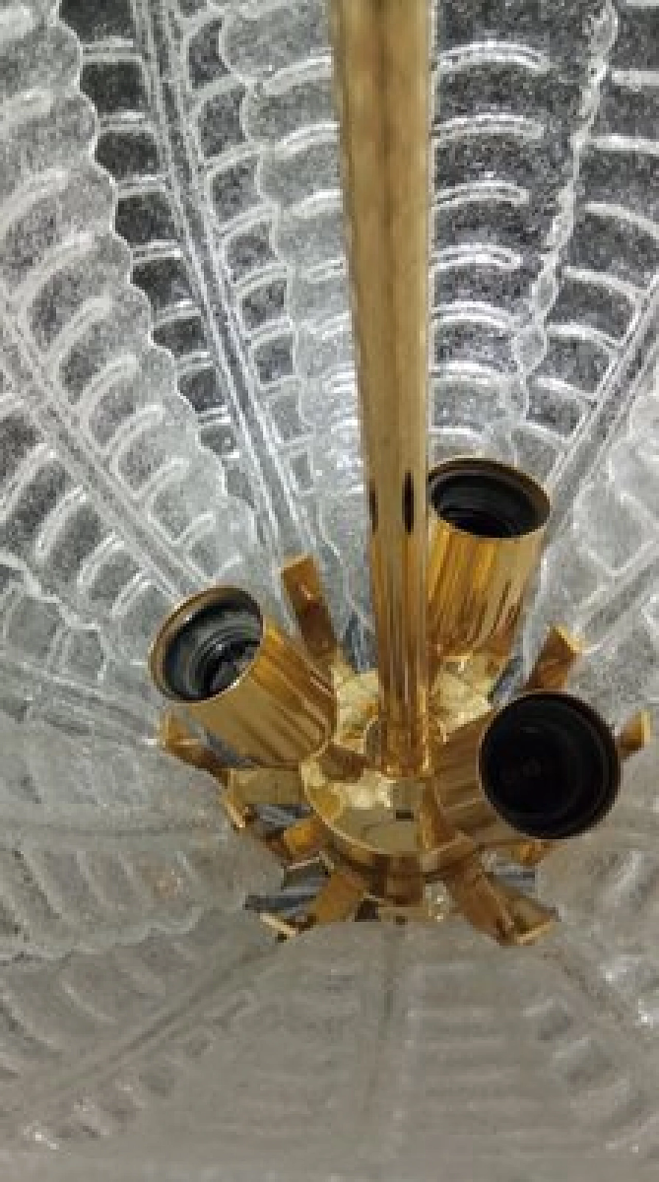 Murano glass and gilded metal chandelier, 1990s 12