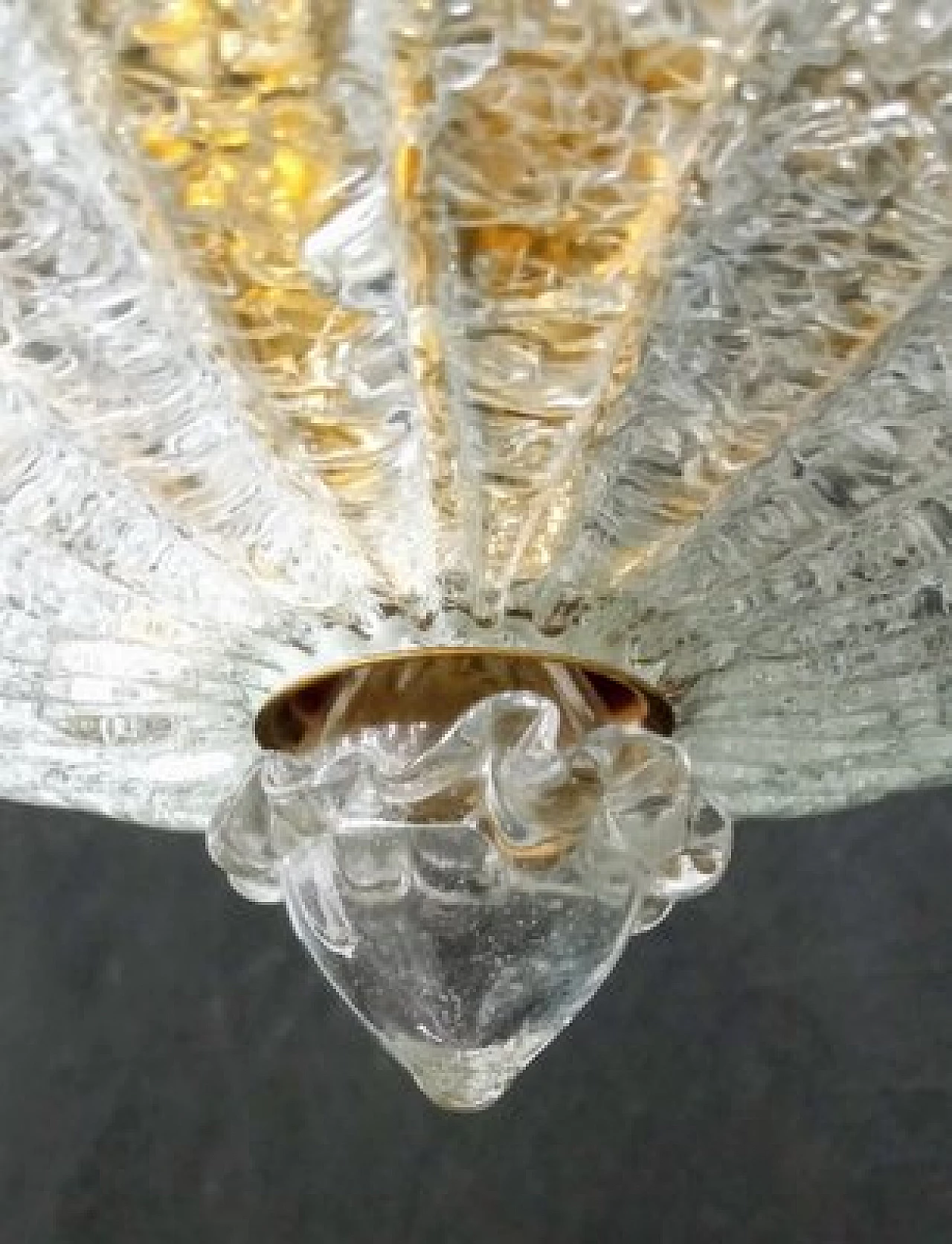 Murano glass and gilded metal chandelier, 1990s 14