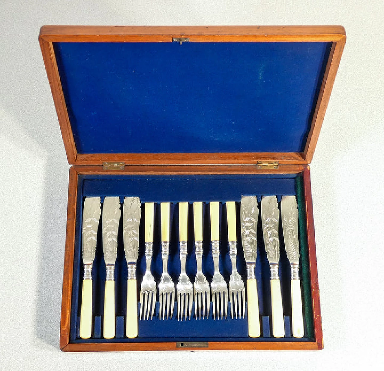 Fish cutlery service with case by William Briggs, 1886 1