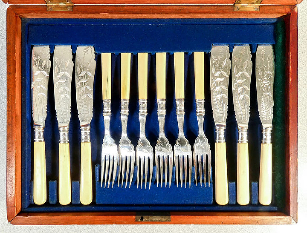 Fish cutlery service with case by William Briggs, 1886 2