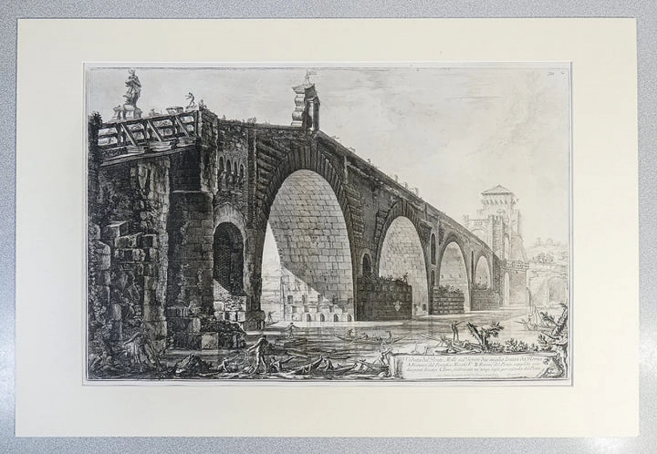 Piranesi F., Veduta del Ponte Molle, acquaforte, 1762 2