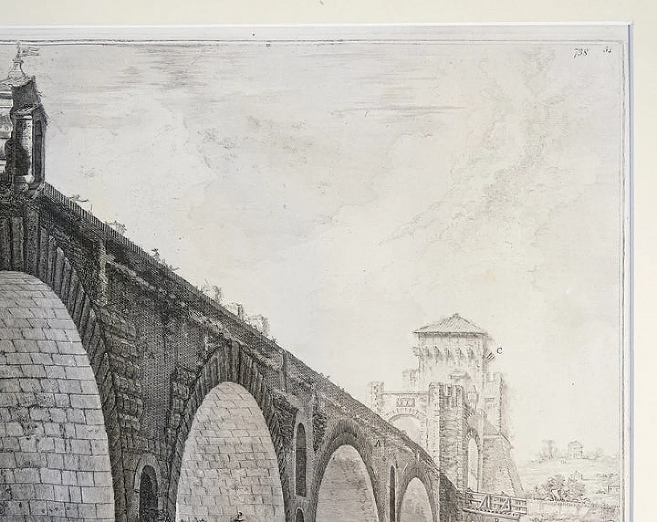 Piranesi F., Veduta del Ponte Molle, acquaforte, 1762 10