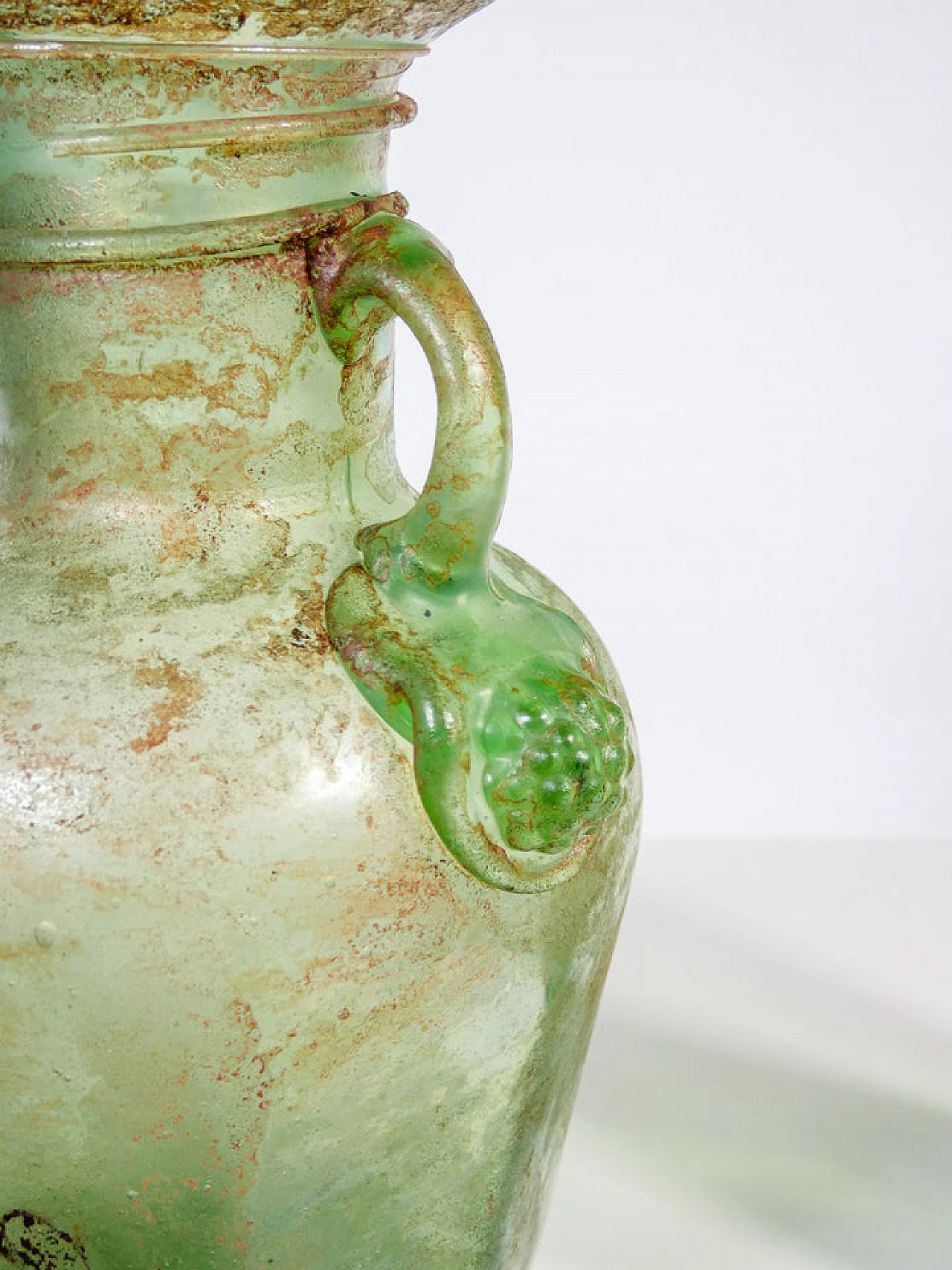 Coppia di vasi in vetro soffiato scavo verde 5