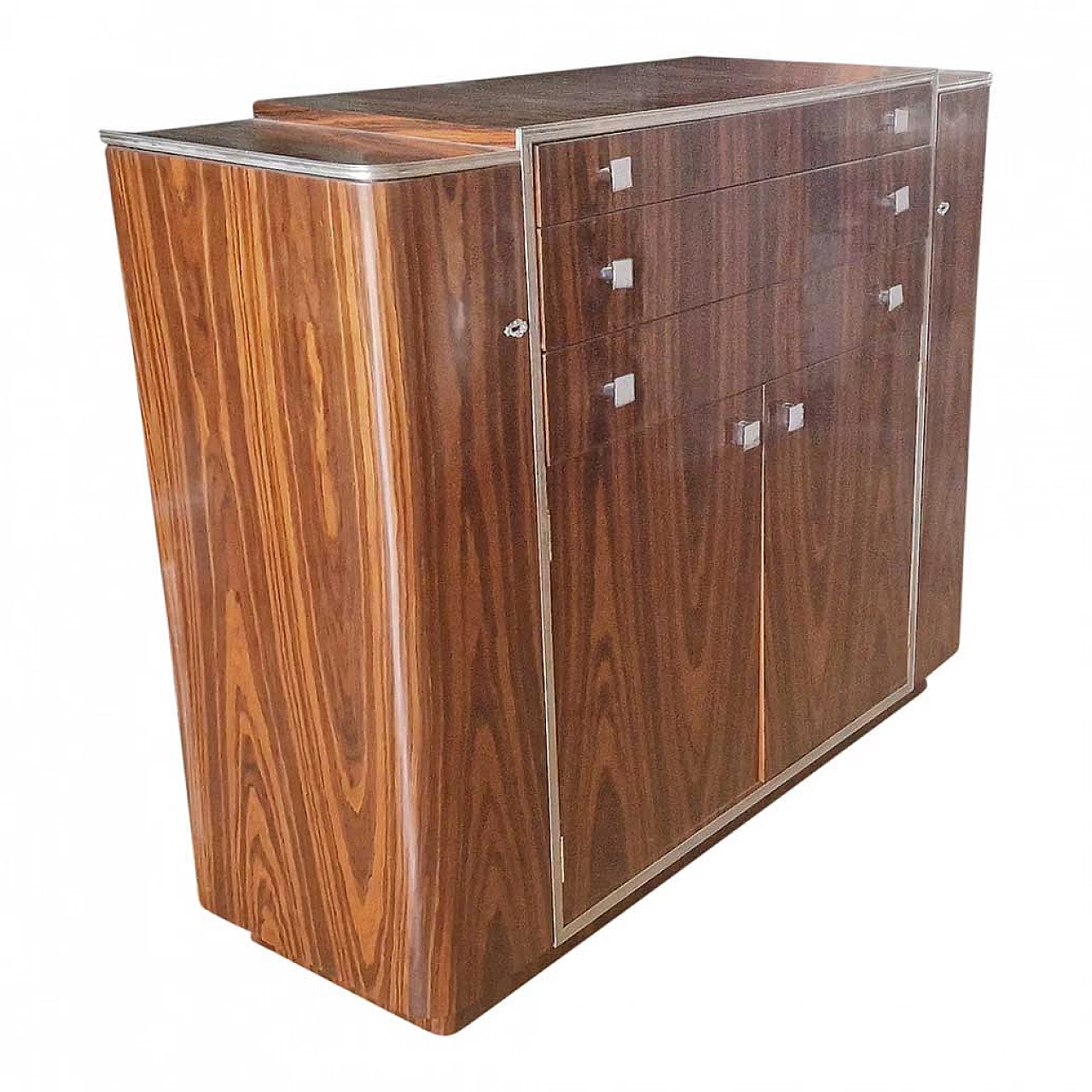 Wooden bar cabinet with three drawers, 1980s 3