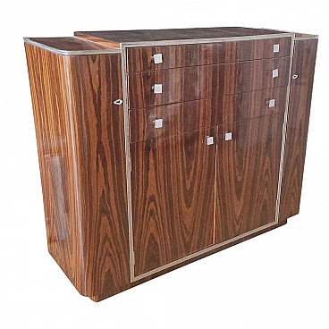 Wooden bar cabinet with three drawers, 1980s