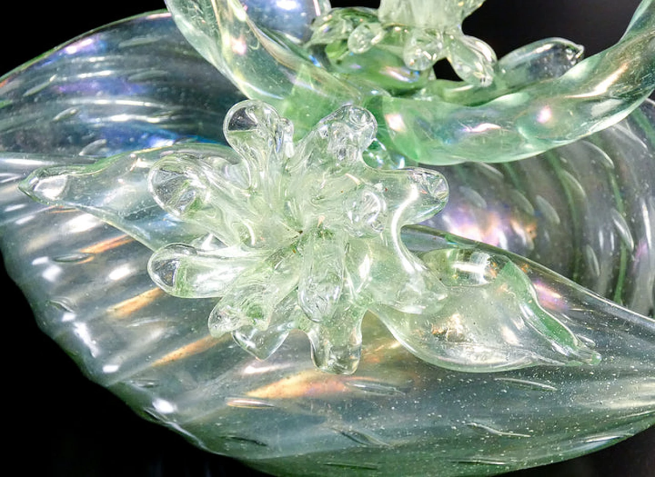 Iridescent glass basket by Archimede Seguso, 1950s 10
